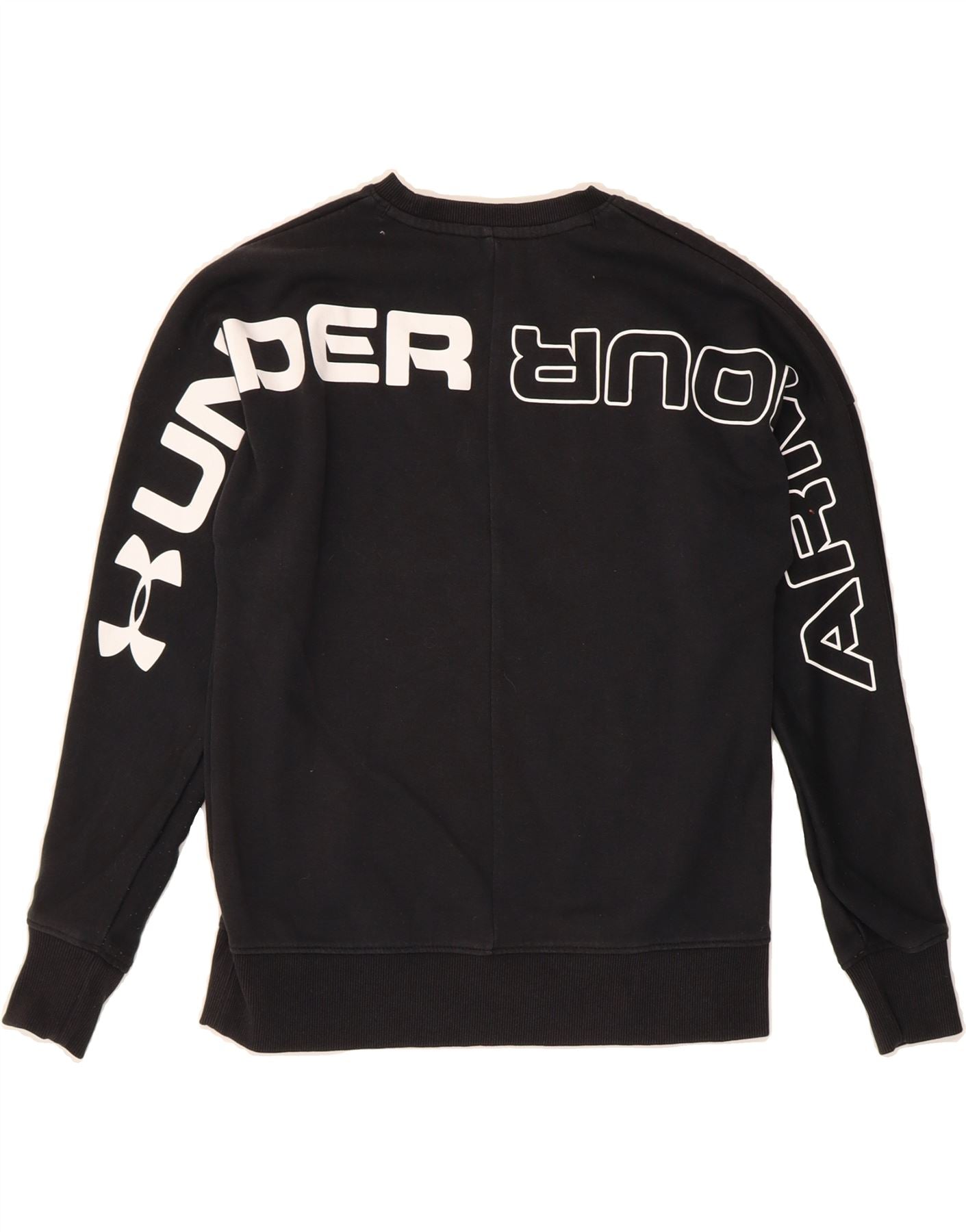 UNDER ARMOUR Boys Graphic Sweatshirt Jumper 9-10 Years Medium  Black Vintage Under Armour and Second-Hand Under Armour from Messina Hembry
