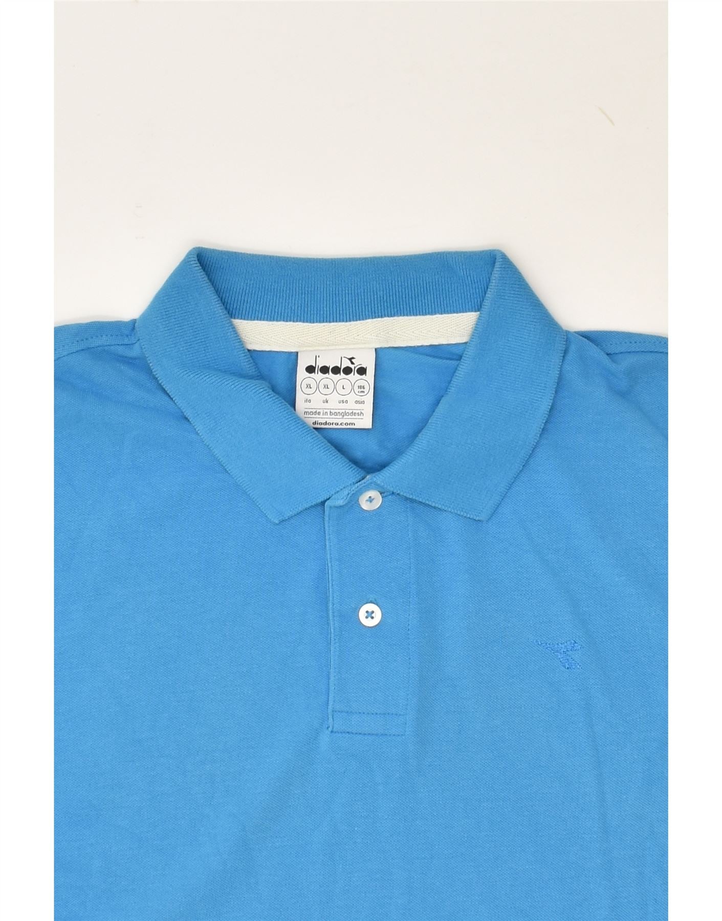 DIADORA Mens Polo Shirt XL Blue Cotton | Vintage Diadora | Thrift | Second-Hand Diadora | Used Clothing | Messina Hembry