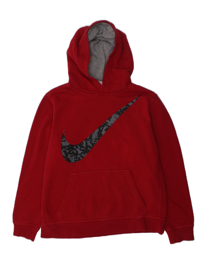 NIKE Boys Graphic Hoodie Jumper 12-13 Years Large  Red Cotton | Vintage Nike | Thrift | Second-Hand Nike | Used Clothing | Messina Hembry 