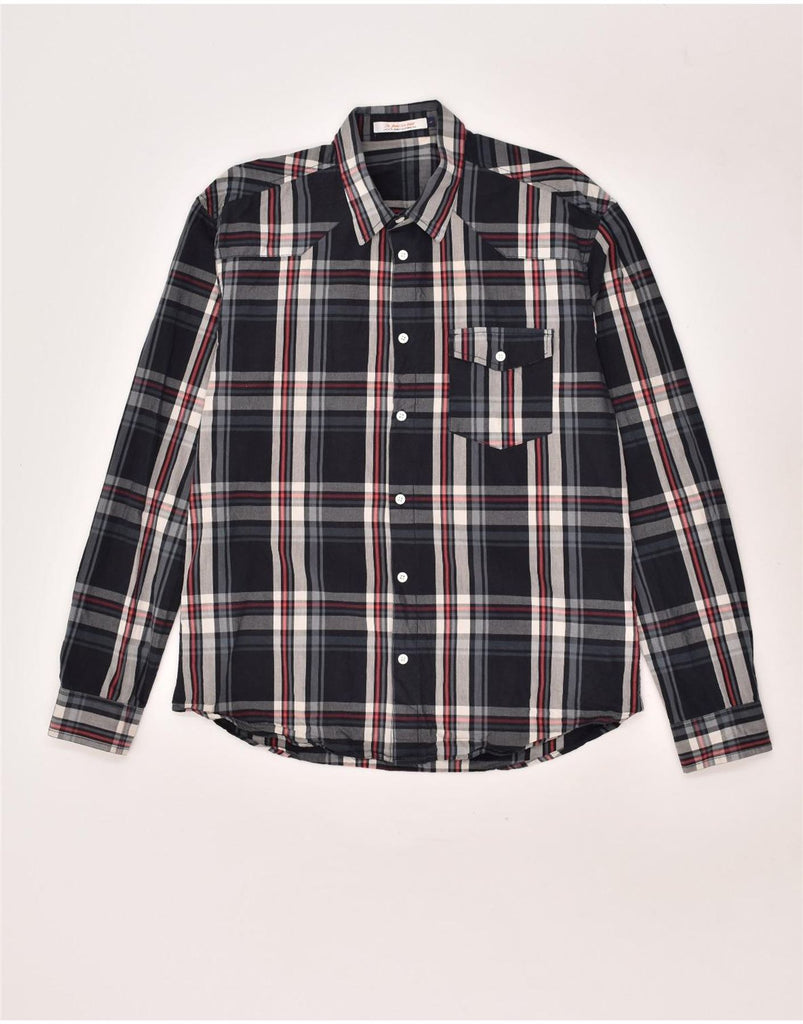 JACK & JONES Mens Shirt Large Black Check Cotton | Vintage Jack & Jones | Thrift | Second-Hand Jack & Jones | Used Clothing | Messina Hembry 
