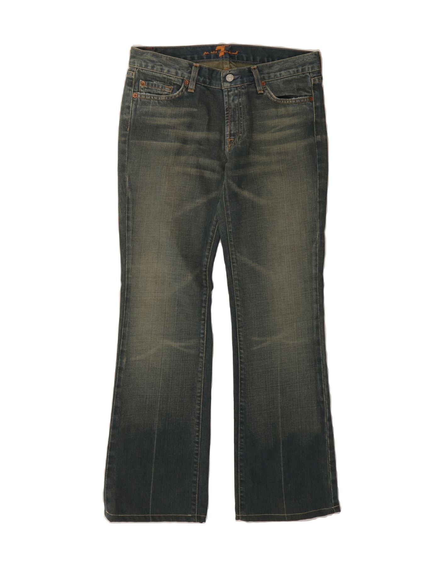 7 FOR ALL MANKIND Womens Bootcut Jeans W29 L30 Blue Cotton Vintage 7 For All Mankind and Second-Hand 7 For All Mankind from Messina Hembry