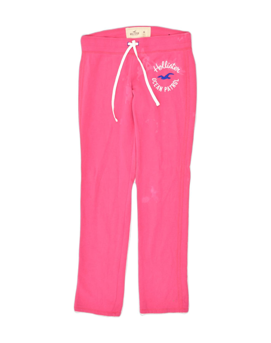 HOLLISTER Womens Tracksuit Trousers Medium Pink Cotton