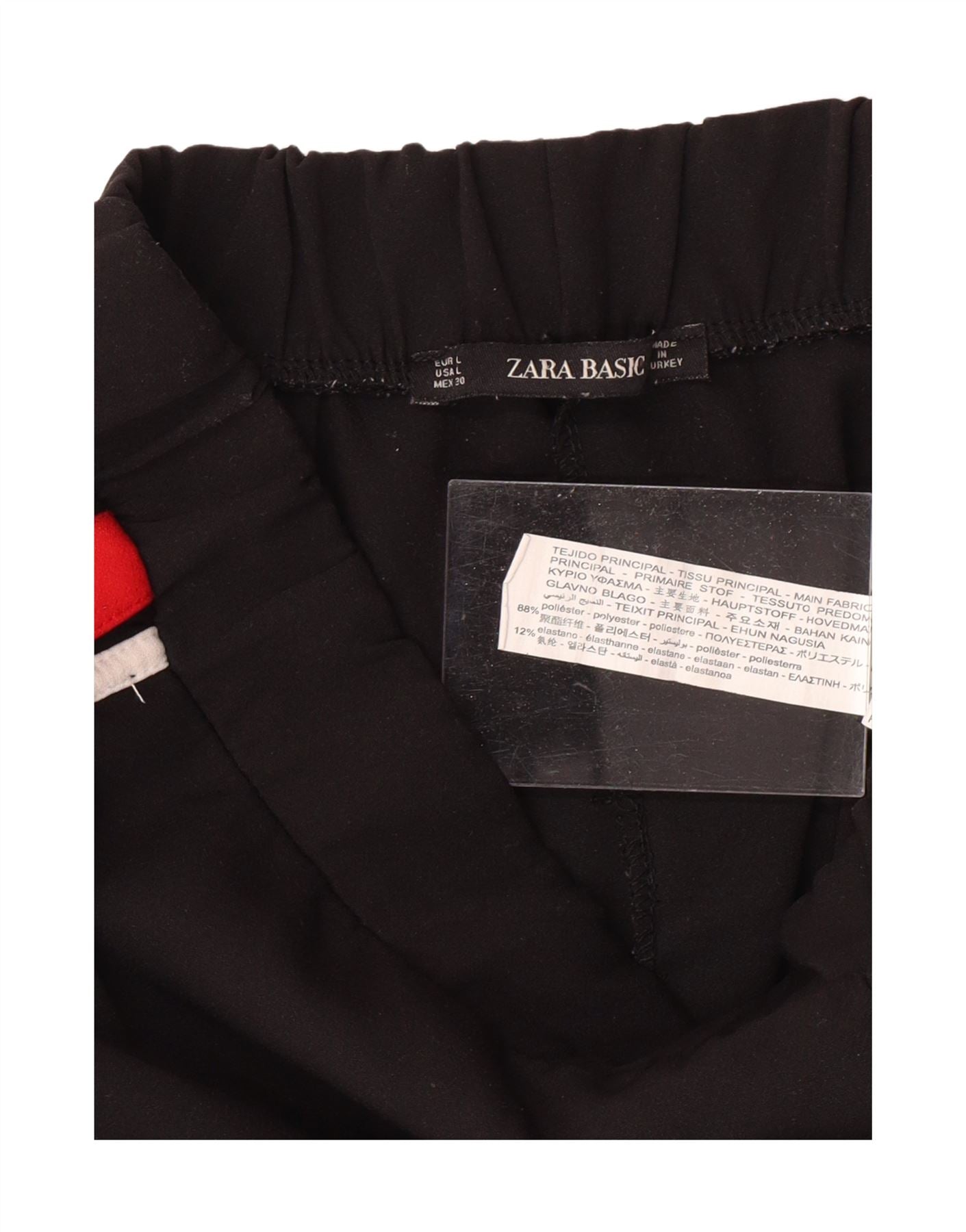 ZARA Womens Tracksuit Trousers Joggers UK 14 Large  Black Colourblock Vintage Zara and Second-Hand Zara from Messina Hembry