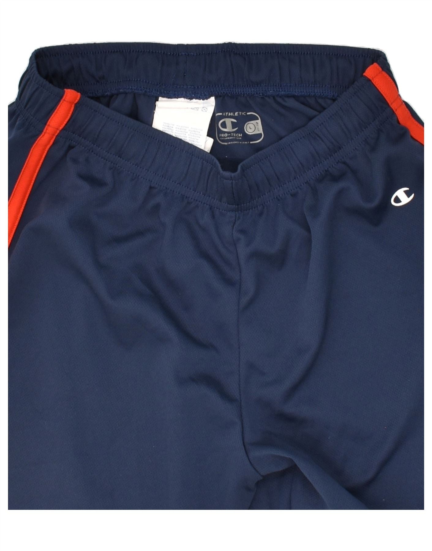 CHAMPION Boys Sport Shorts 11-12 Years Large Navy Blue Polyester | Vintage Champion | Thrift | Second-Hand Champion | Used Clothing | Messina Hembry