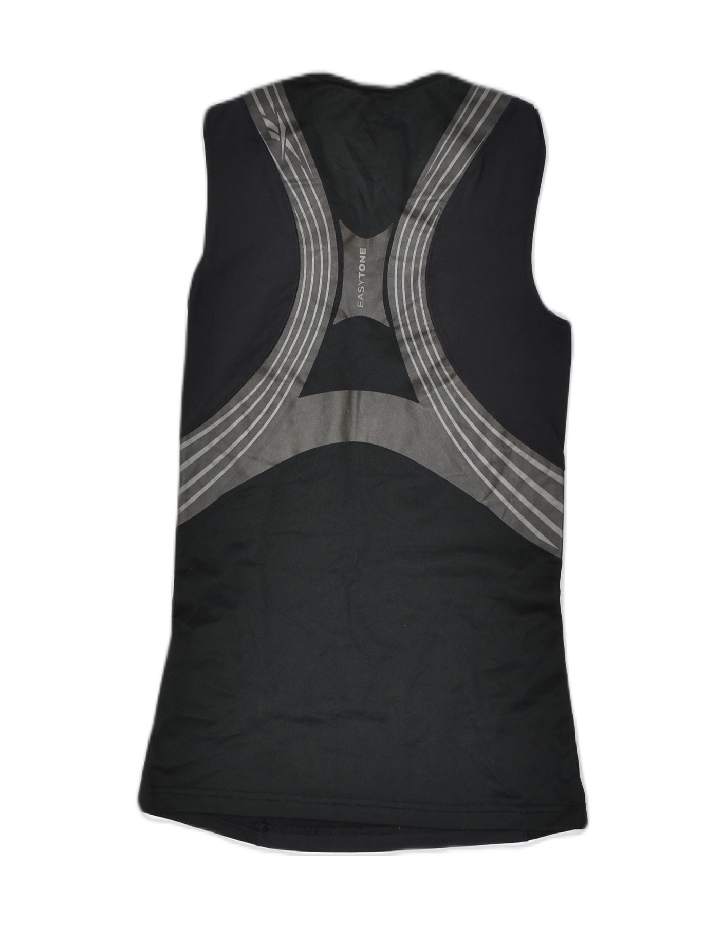 REEBOK Womens Vest Top UK 8 Small Black Polyester | Vintage | Thrift | Second-Hand | Used Clothing | Messina Hembry