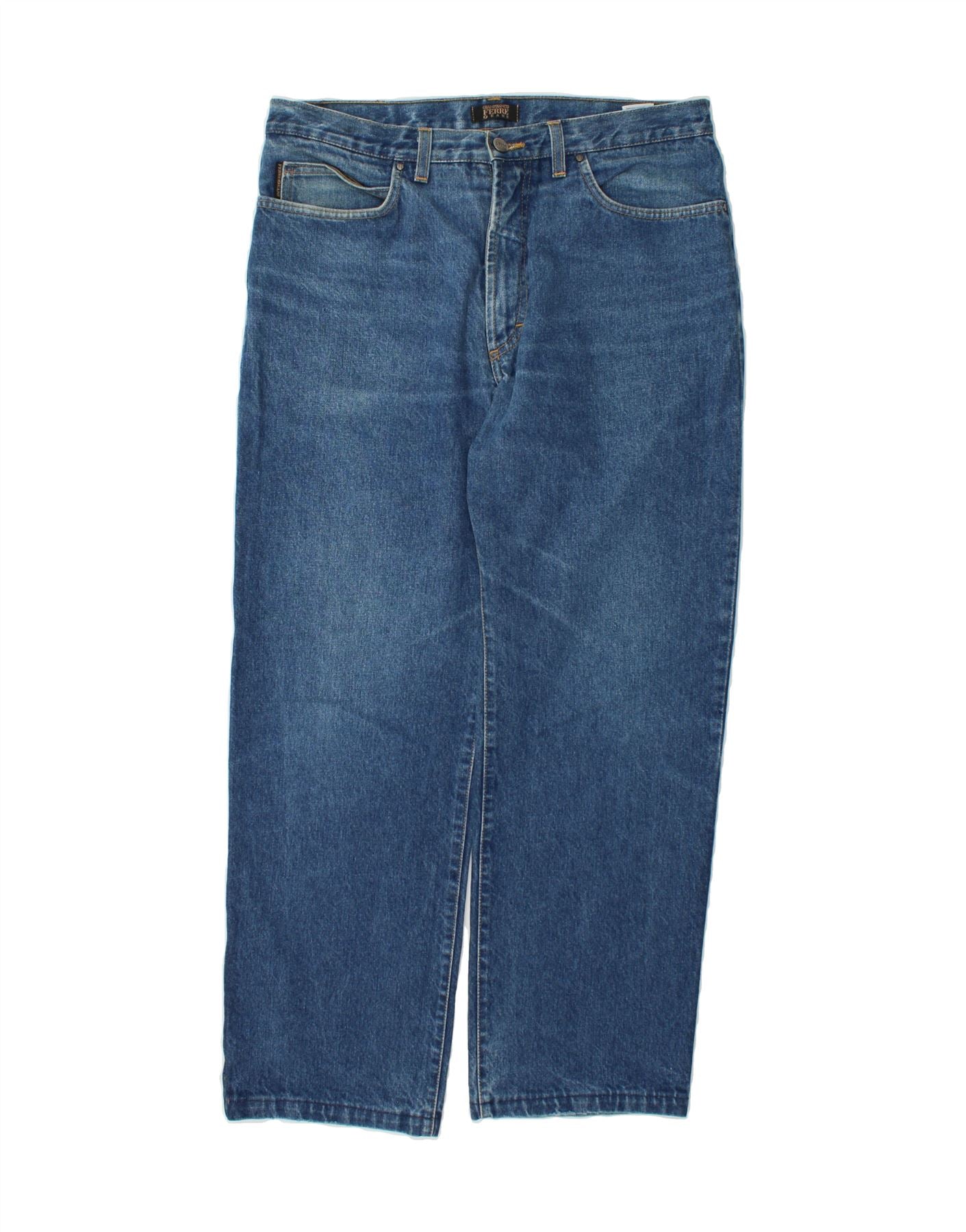 FERRE Mens Straight Jeans W36 L29 Blue Cotton Vintage Ferre and Second-Hand Ferre from Messina Hembry