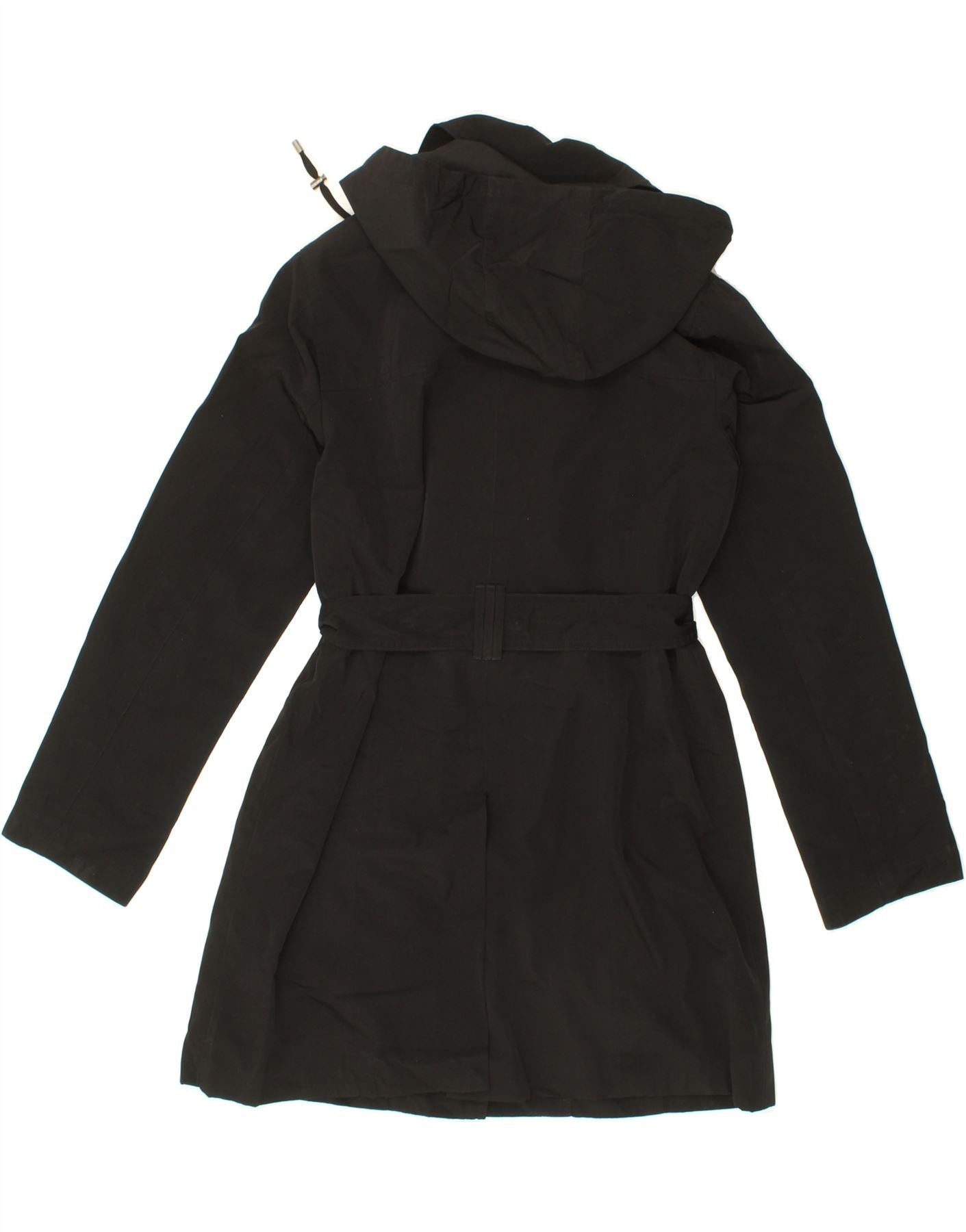 LONDON FOG Womens Hooded Overcoat UK 14 Medium Black Vintage London Fog and Second-Hand London Fog from Messina Hembry