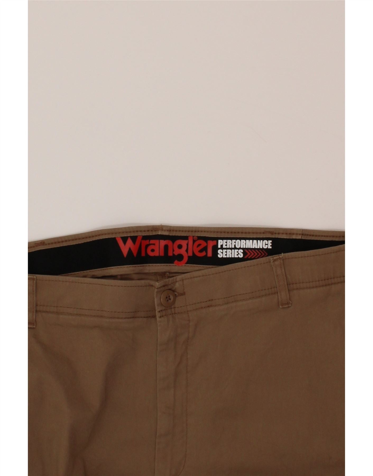 WRANGLER Mens Straight Chino Trousers W40 L30 Brown Cotton Vintage Wrangler and Second-Hand Wrangler from Messina Hembry