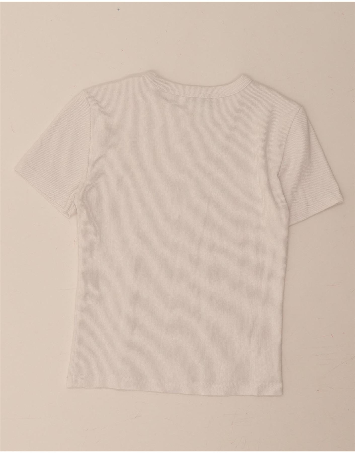 ZARA Womens Crop T-Shirt Top UK 14 Large White Cotton Vintage Zara and Second-Hand Zara from Messina Hembry