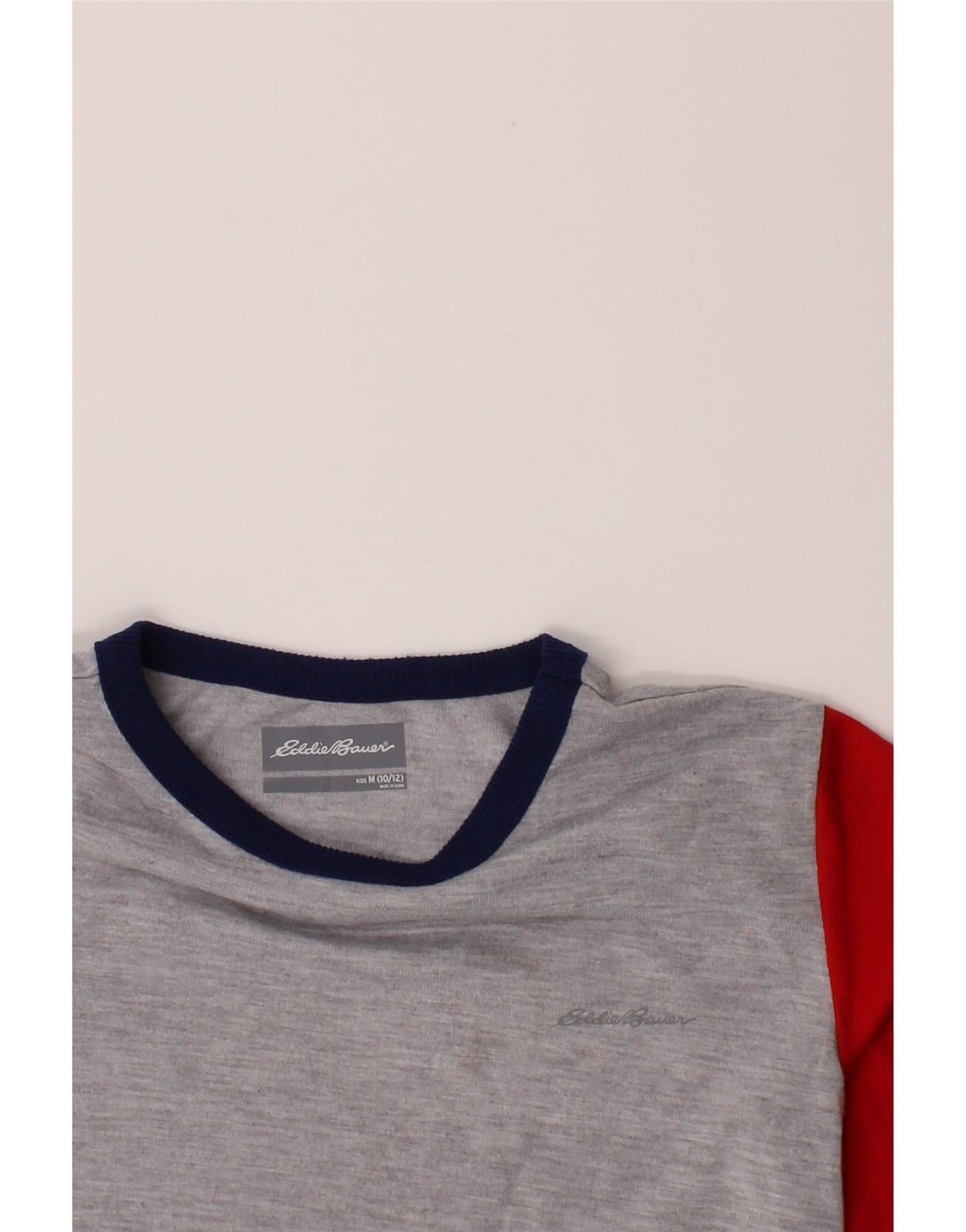 EDDIE BAUER Boys Top Long Sleeve 10-11 Years Medium  Grey Colourblock Vintage Eddie Bauer and Second-Hand Eddie Bauer from Messina Hembry