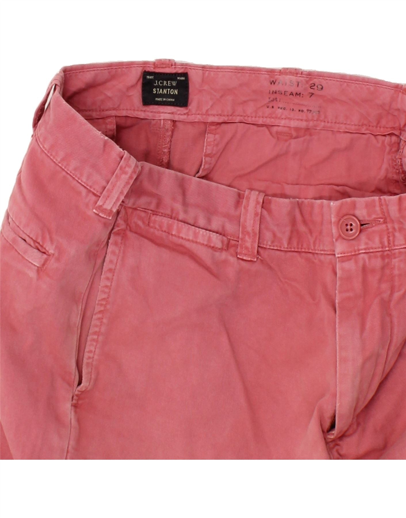 J. CREW Womens Stanton Chino Shorts W29 Medium Pink Cotton Vintage J. Crew and Second-Hand J. Crew from Messina Hembry