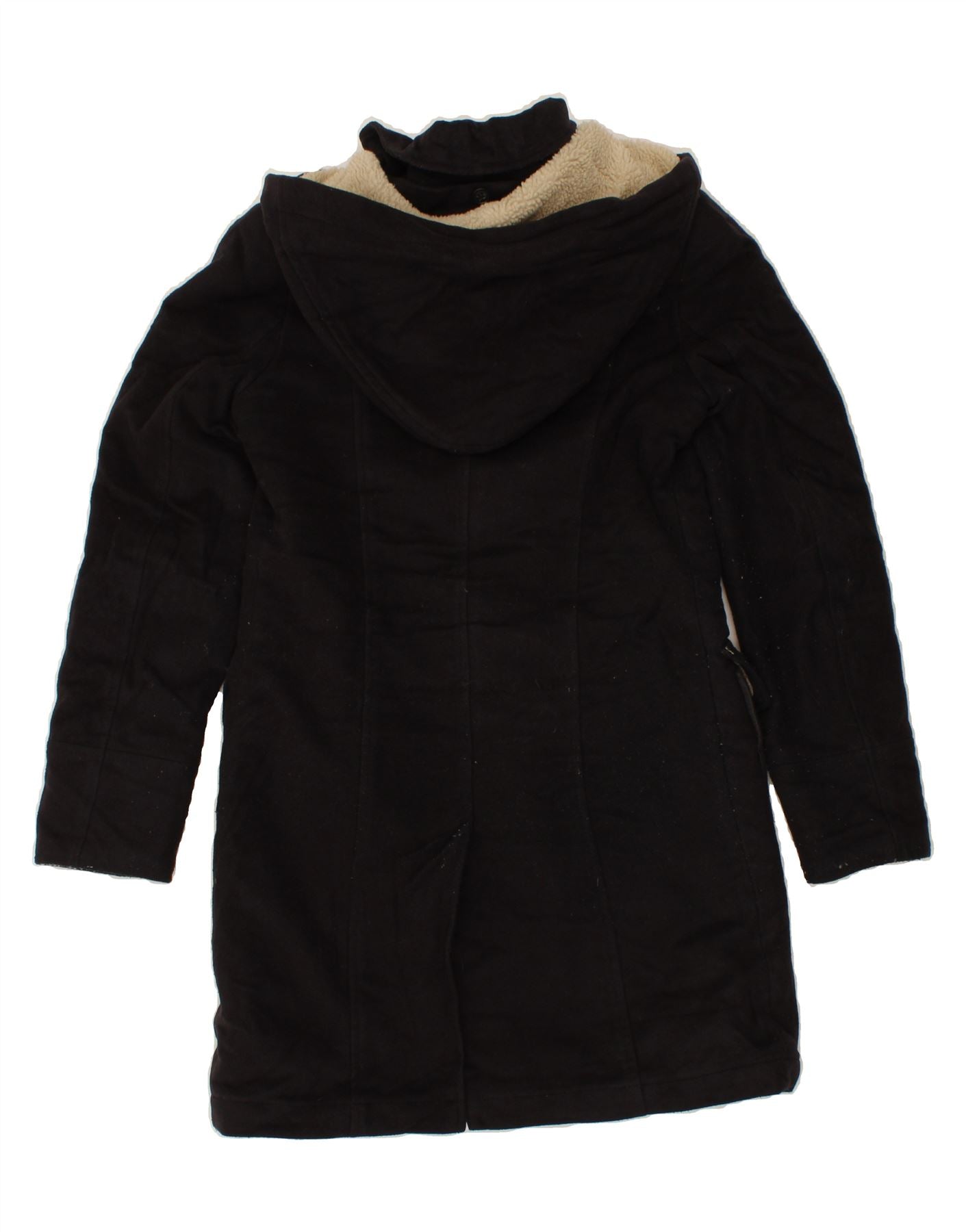 BARBOUR Womens Hooded Duffle Coat UK 8 Small Navy Blue Vintage Barbour and Second-Hand Barbour from Messina Hembry