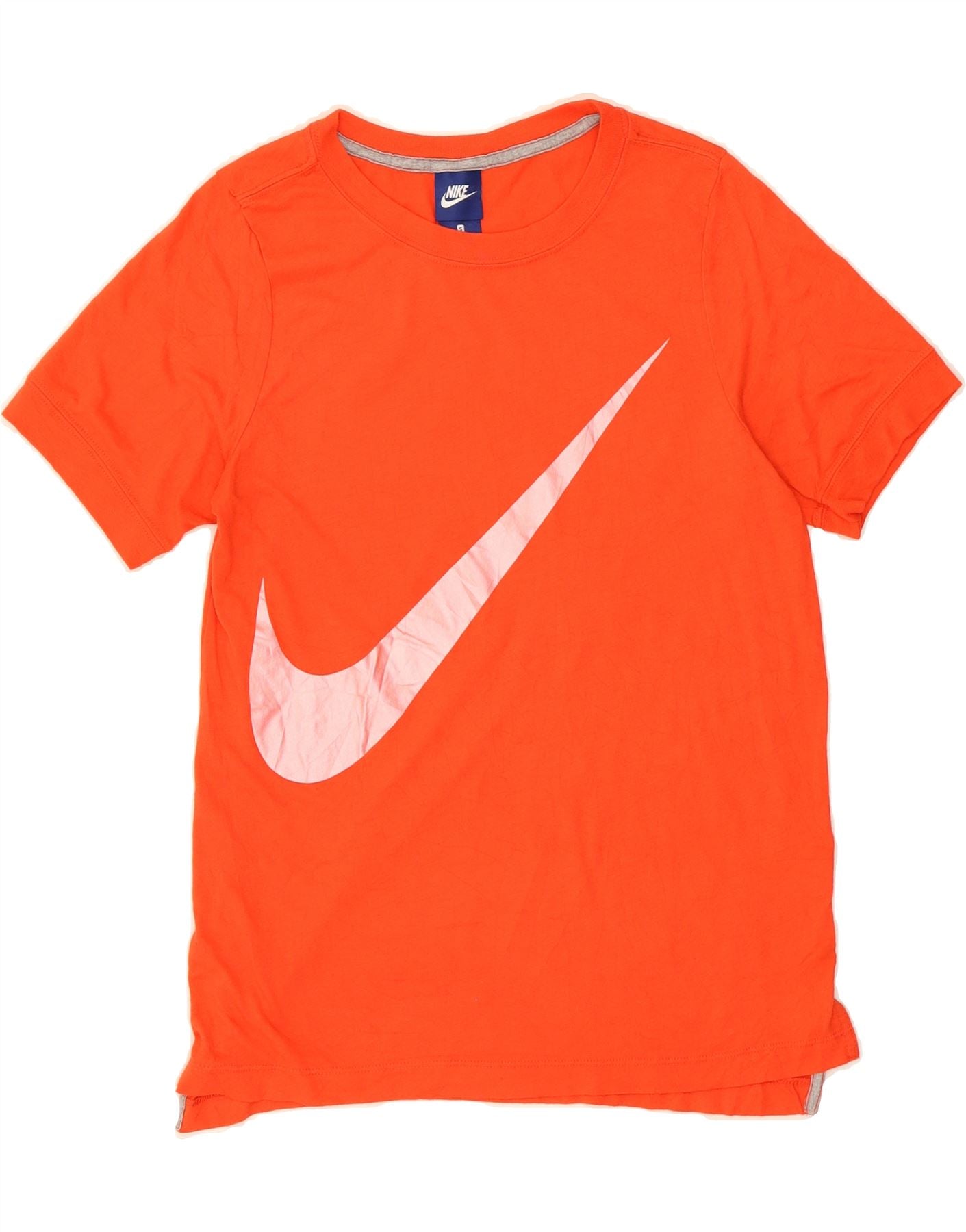 NIKE Womens Graphic T-Shirt Top UK 10 Small Orange Polyester
