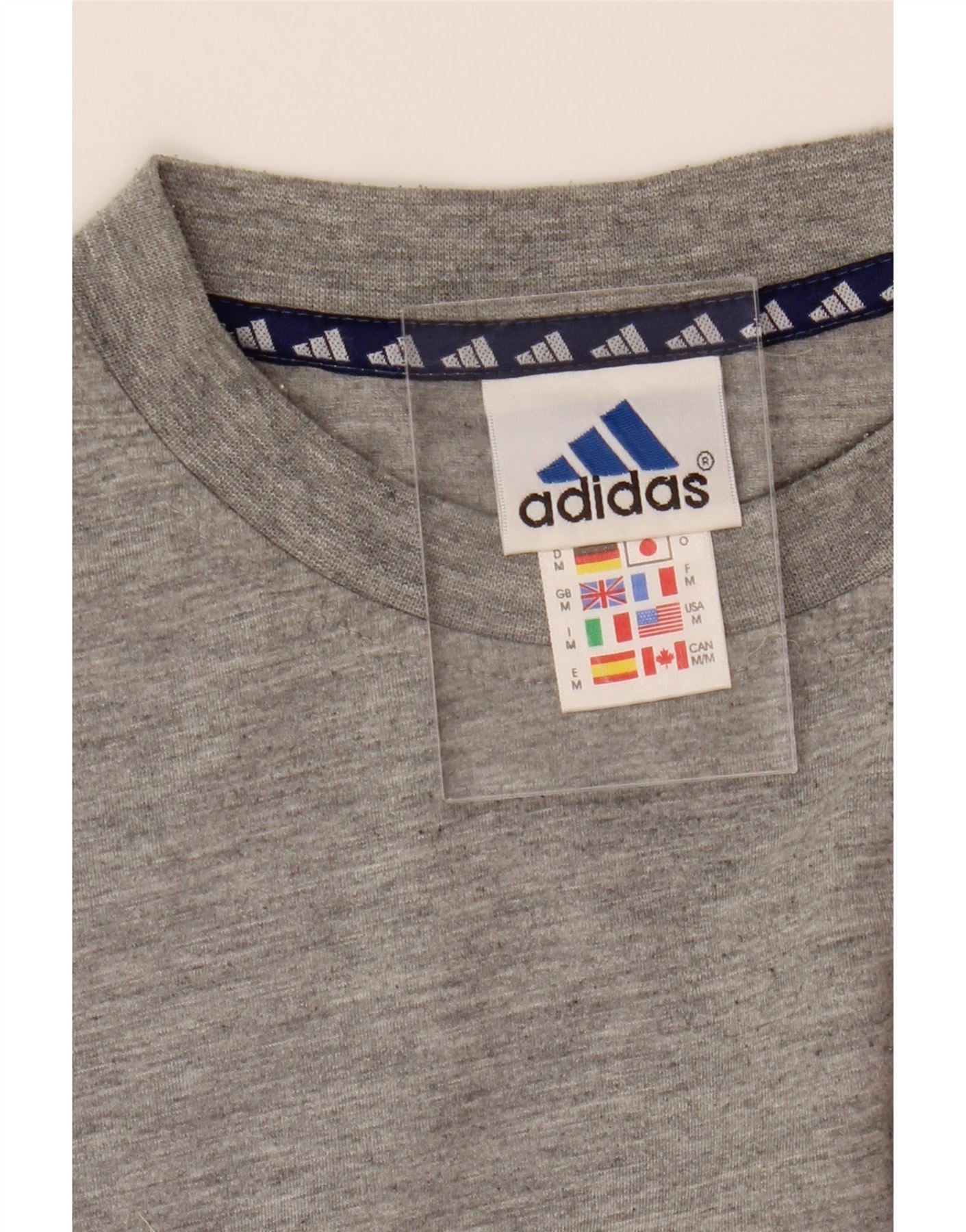 ADIDAS Mens T-Shirt Top Medium Grey Cotton Vintage Adidas and Second-Hand Adidas from Messina Hembry