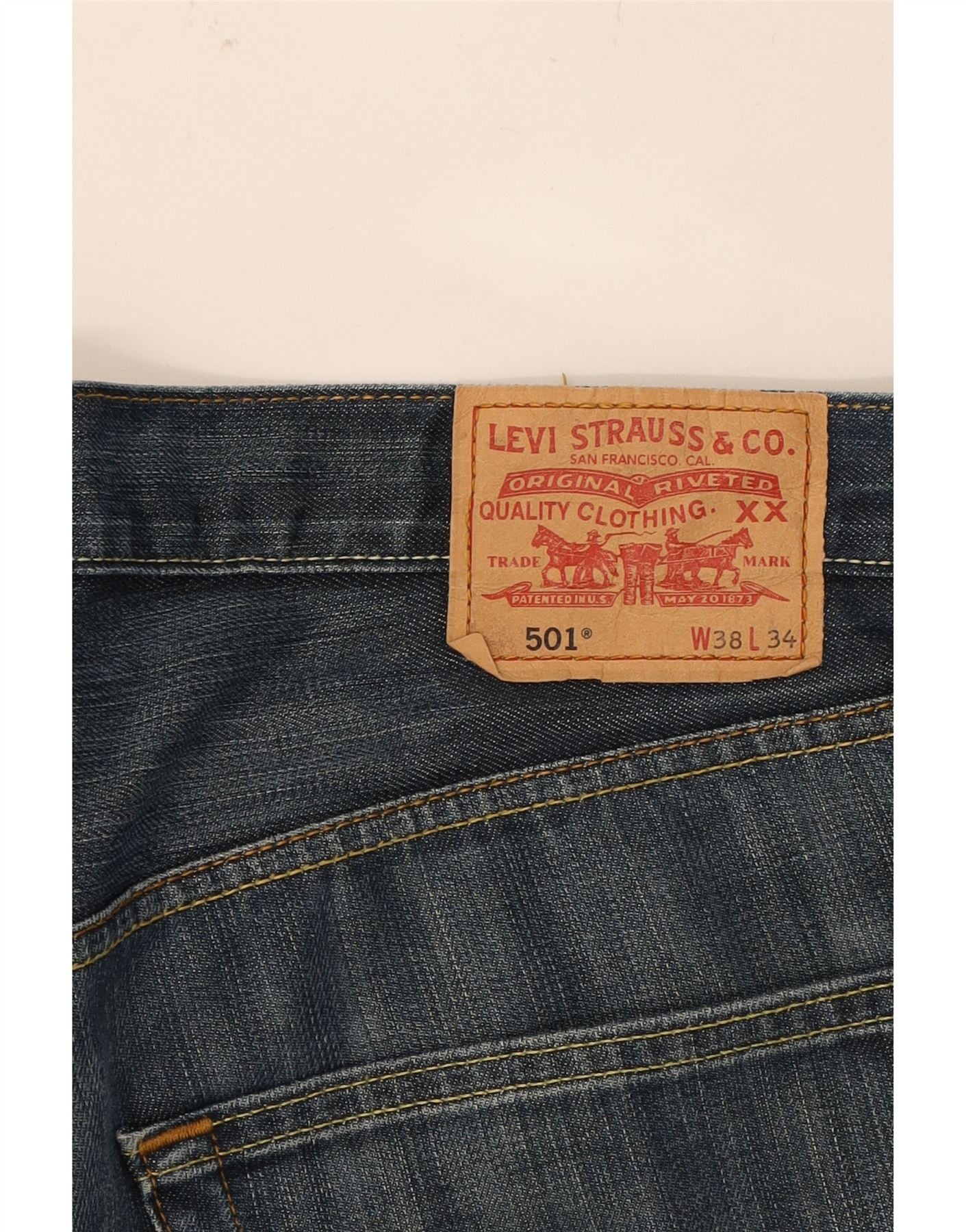 LEVI'S Mens 501 Straight Jeans W38 L34 Blue Vintage Levi's and Second-Hand Levi's from Messina Hembry