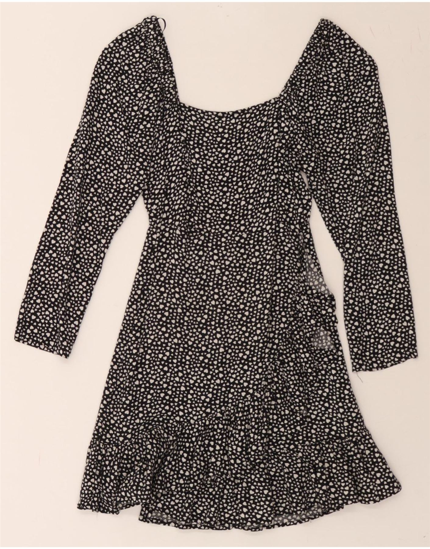 MISS SELFRIDGE Womens Petites 3/4 Sleeve A-Line Dress UK 4 XS  Black Heart Vintage Miss Selfridge and Second-Hand Miss Selfridge from Messina Hembry