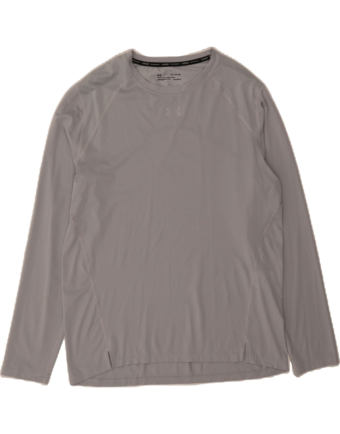 UNDER ARMOUR Mens Fitted Top Long Sleeve XL Grey Polyester Vintage Under Armour and Second-Hand Under Armour from Messina Hembry