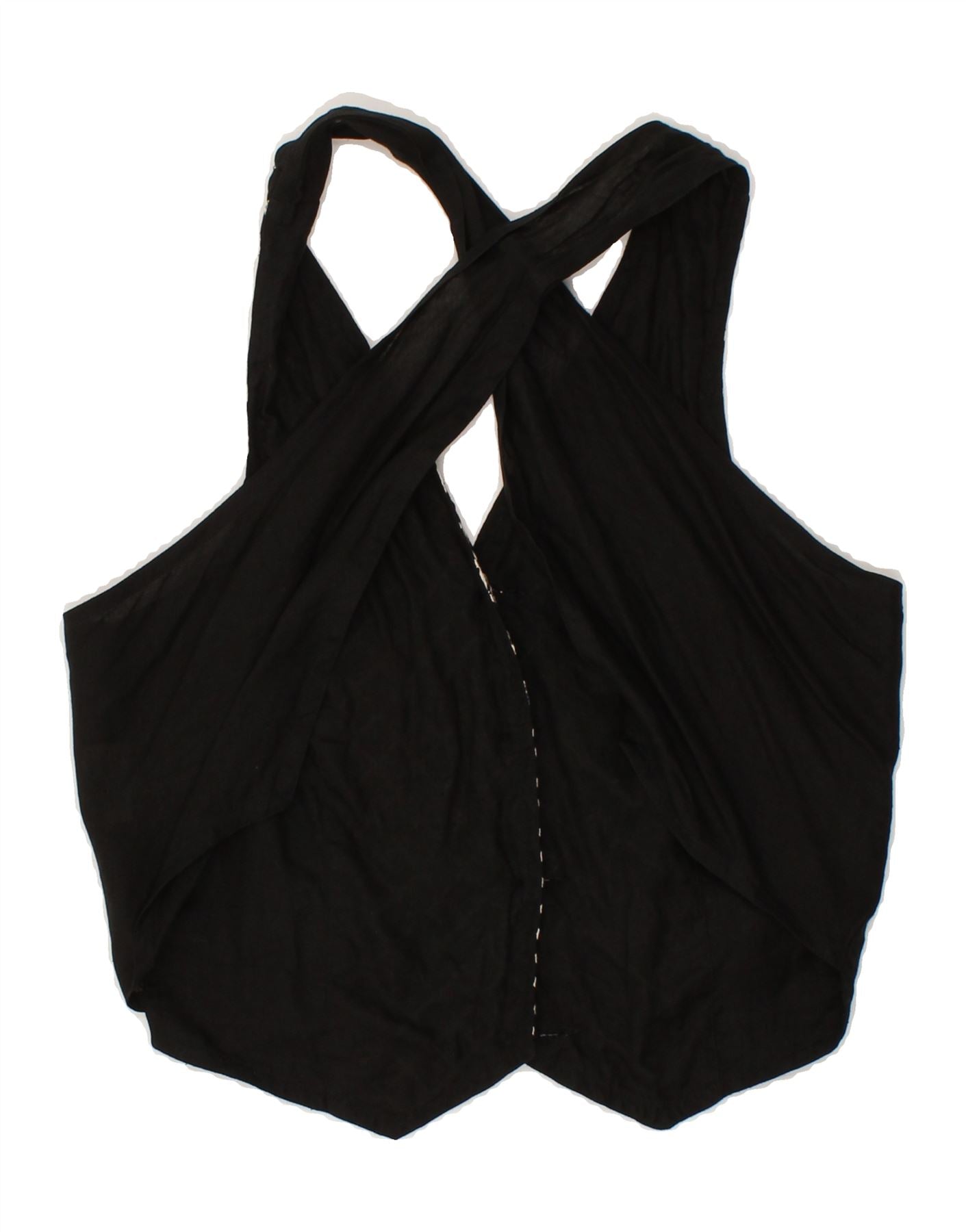 HENRY COTTONS Womens Crop Top IT 42 Medium Black Argyle/Diamond Cotton Vintage Henry Cottons and Second-Hand Henry Cottons from Messina Hembry