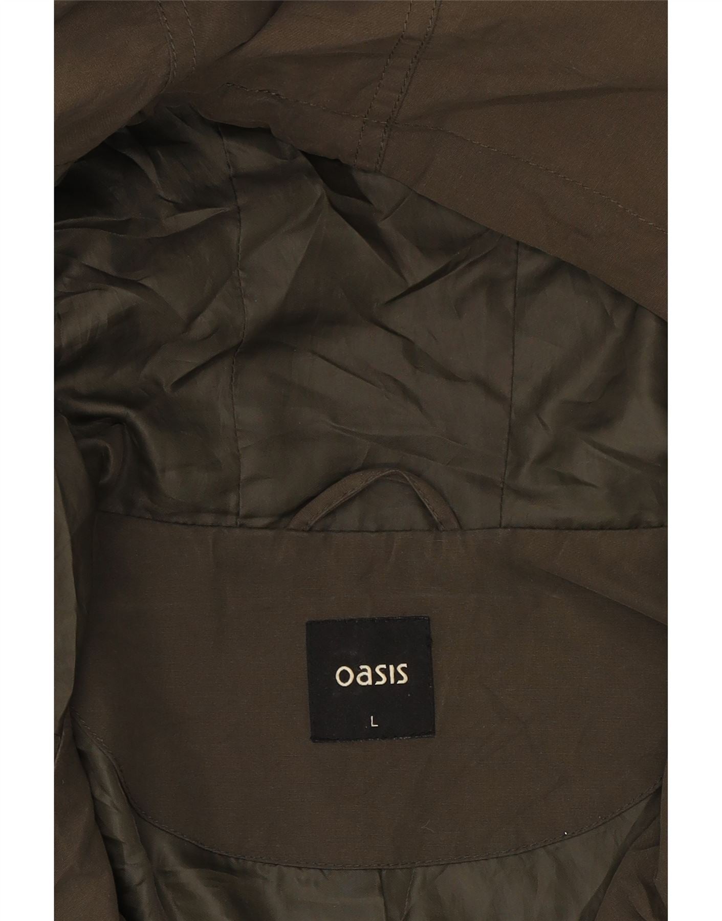 OASIS Womens Hooded Parka Jacket UK 16 Large Brown Polyester Vintage Oasis and Second-Hand Oasis from Messina Hembry