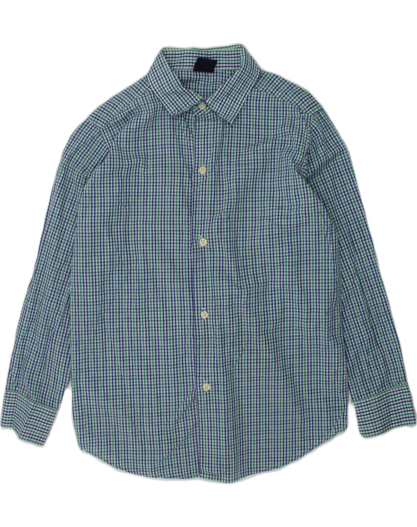 IZOD Boys Shirt 10-11 Years Large  Blue Check Cotton | Vintage Izod | Thrift | Second-Hand Izod | Used Clothing | Messina Hembry