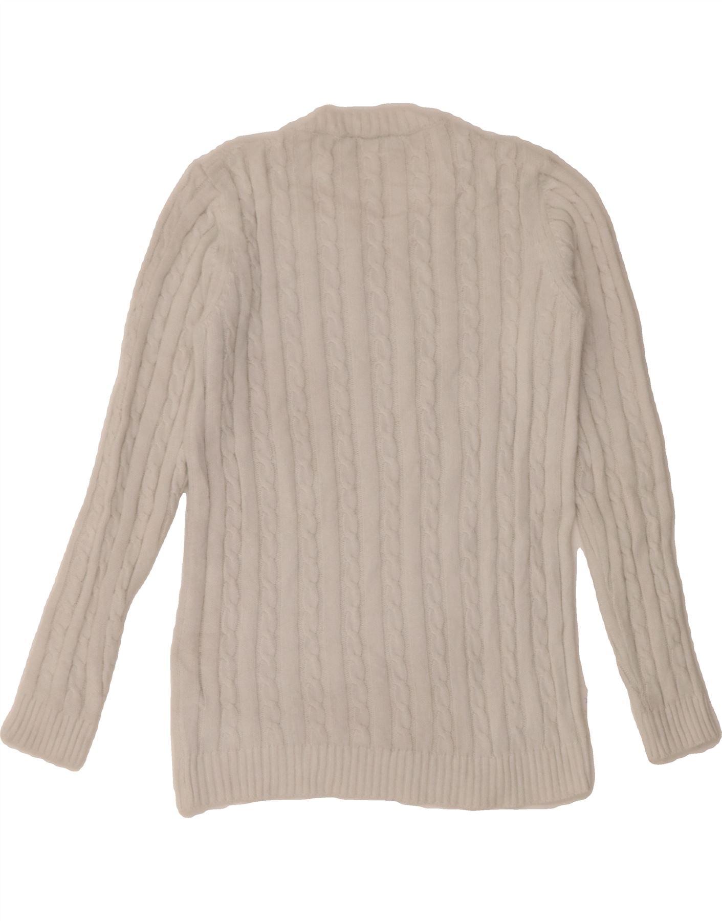 REFRIGIWEAR Womens Crew Neck Jumper Sweater UK 12 Medium White Cotton Vintage Refrigiwear and Second-Hand Refrigiwear from Messina Hembry