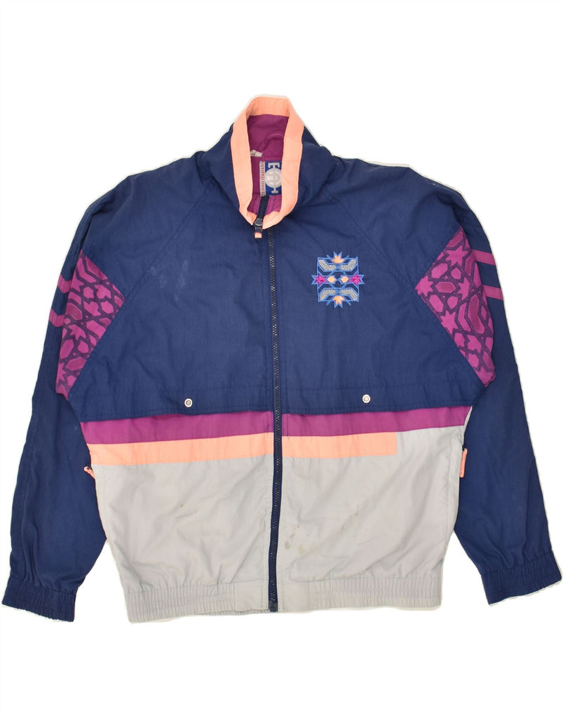 LOTTO Mens Tracksuit Top Jacket Medium Blue Colourblock | Vintage Lotto | Thrift | Second-Hand Lotto | Used Clothing | Messina Hembry 