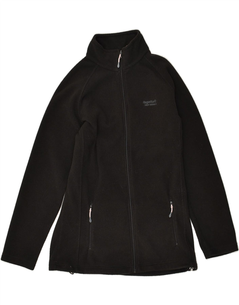 REGATTA Womens Fleece Jacket UK 12 Medium  Black Polyester | Vintage Regatta | Thrift | Second-Hand Regatta | Used Clothing | Messina Hembry 