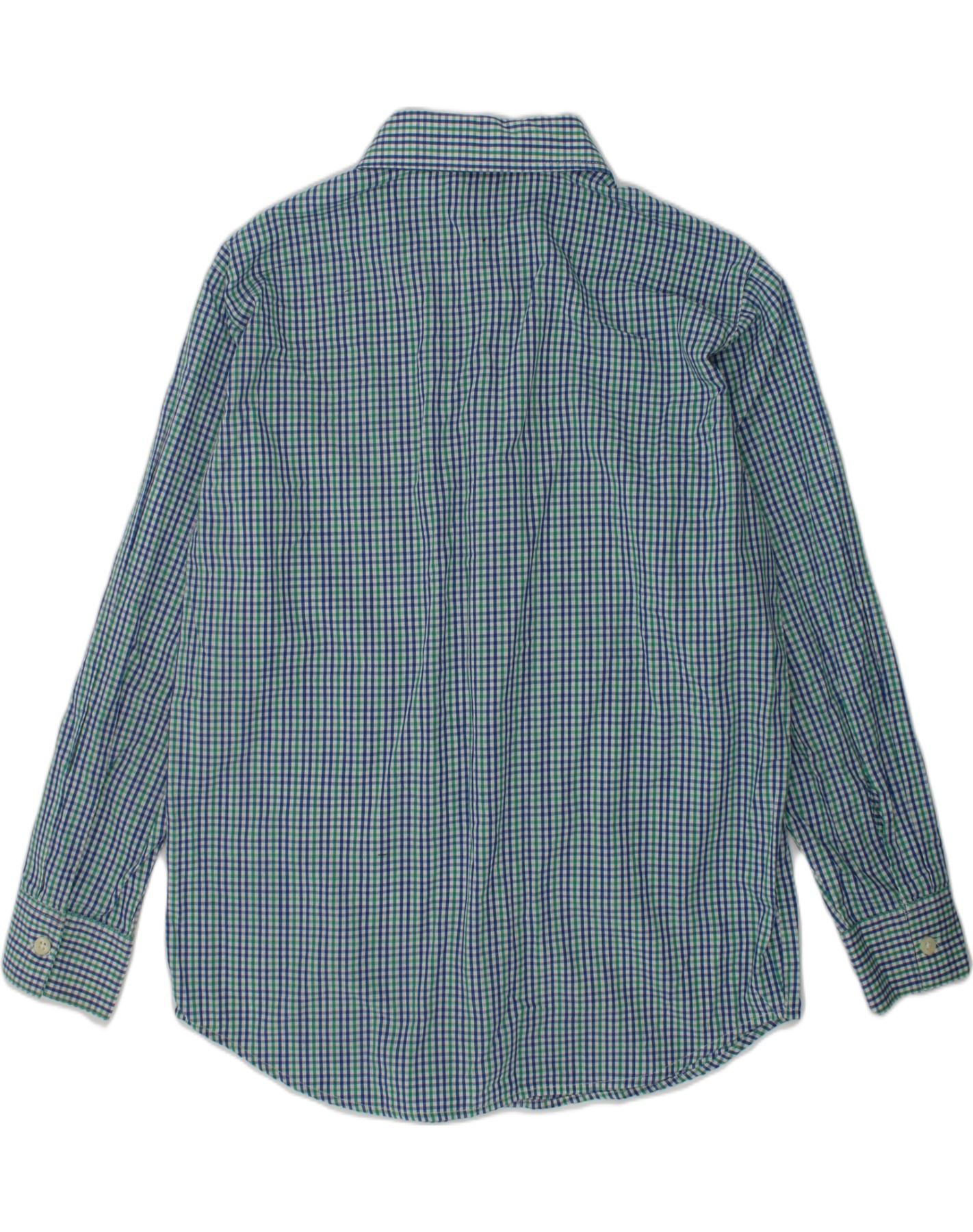 IZOD Boys Shirt 10-11 Years Large  Blue Check Cotton | Vintage Izod | Thrift | Second-Hand Izod | Used Clothing | Messina Hembry