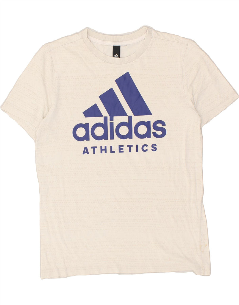 ADIDAS Boys Graphic T-Shirt Top 10-11 Years Beige | Vintage Adidas | Thrift | Second-Hand Adidas | Used Clothing | Messina Hembry 