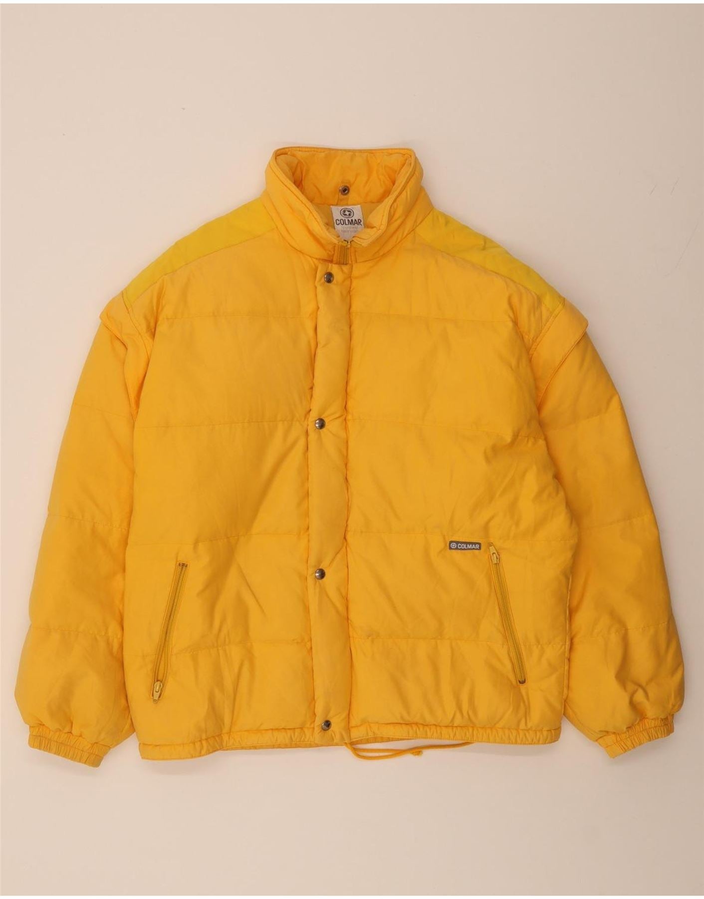 COLMAR Mens Padded Jacket UK 38 Medium Yellow Vintage Colmar and Second-Hand Colmar from Messina Hembry