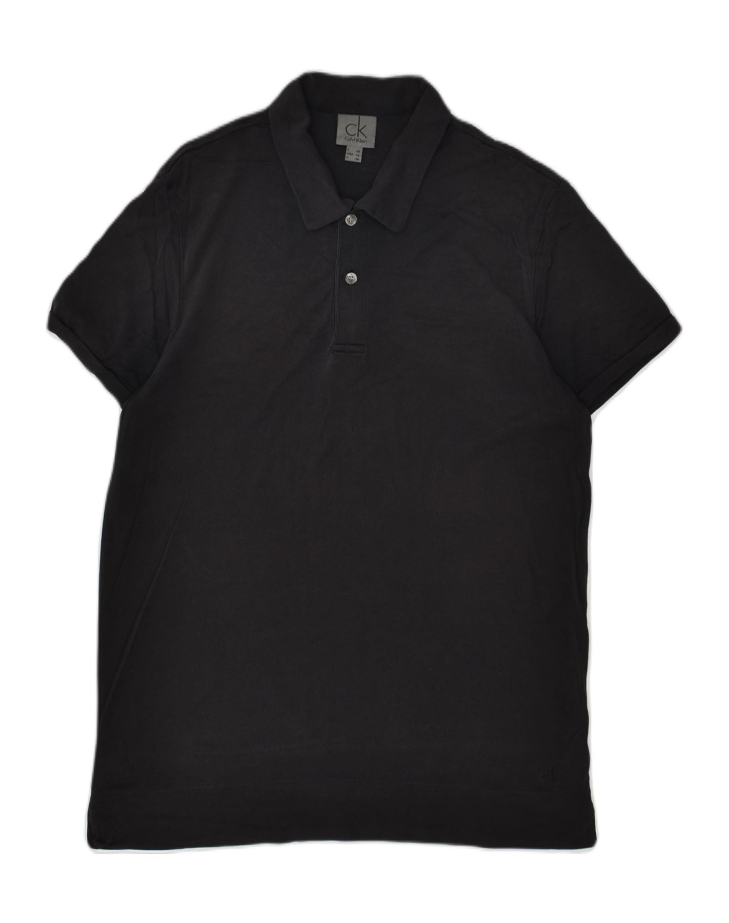 CALVIN KLEIN Mens Polo Shirt IT 50 Medium Black | Vintage Calvin Klein | Thrift | Second-Hand Calvin Klein | Used Clothing | Messina Hembry