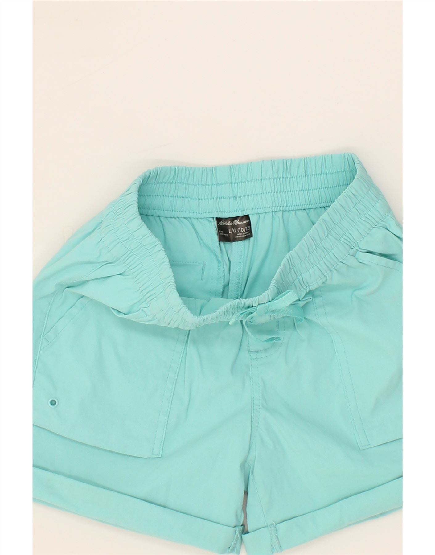 EDDIE BAUER Girls Casual Shorts 10-11 Years Large W24  Turquoise Nylon Vintage Eddie Bauer and Second-Hand Eddie Bauer from Messina Hembry
