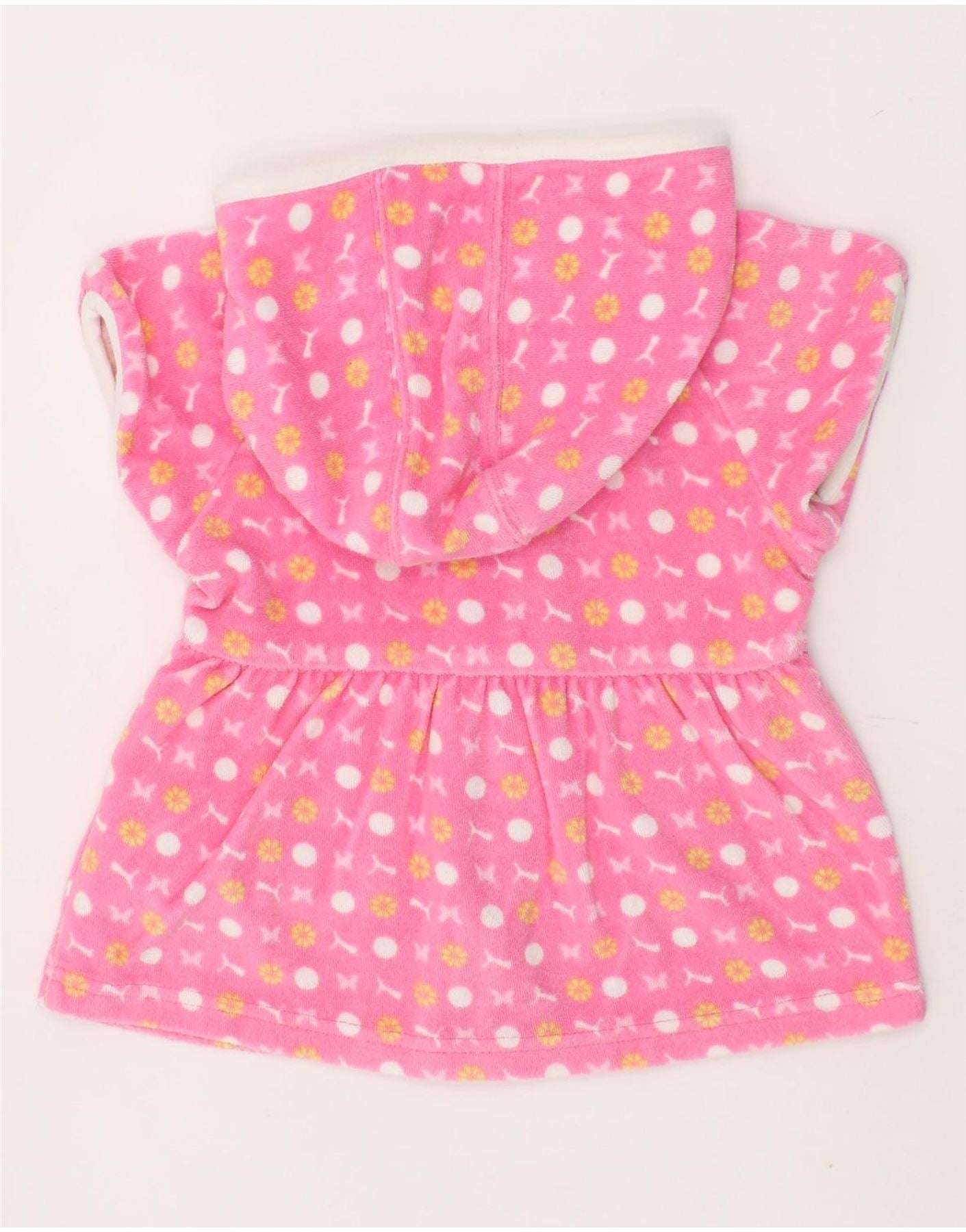 PUMA Baby Girls Velour Short Sleeve Zip Hoodie Sweater 18-24 Months Pink Vintage Puma and Second-Hand Puma from Messina Hembry