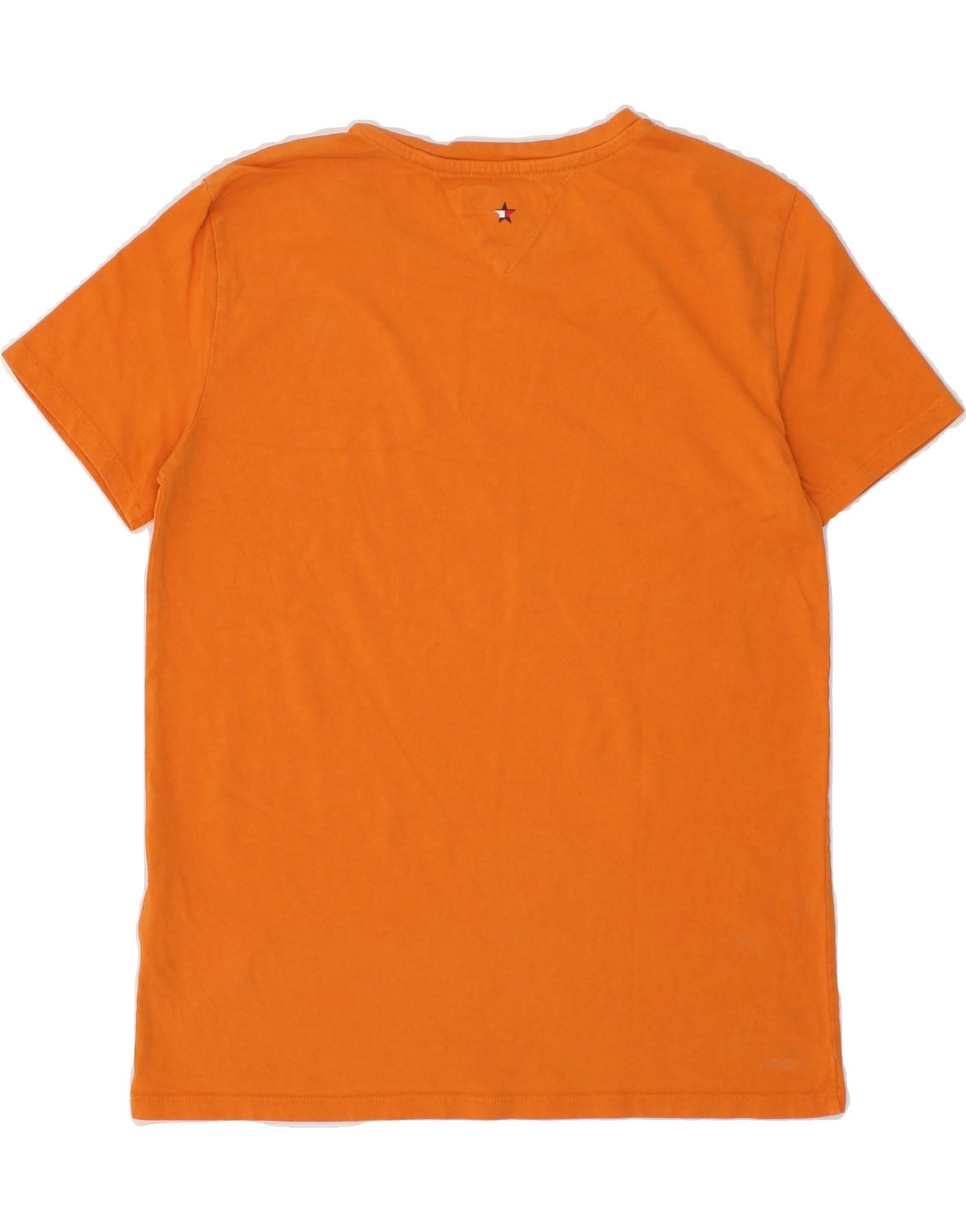TOMMY HILFIGER Boys Graphic T-Shirt Top 11-12 Years Orange Cotton Vintage Tommy Hilfiger and Second-Hand Tommy Hilfiger from Messina Hembry