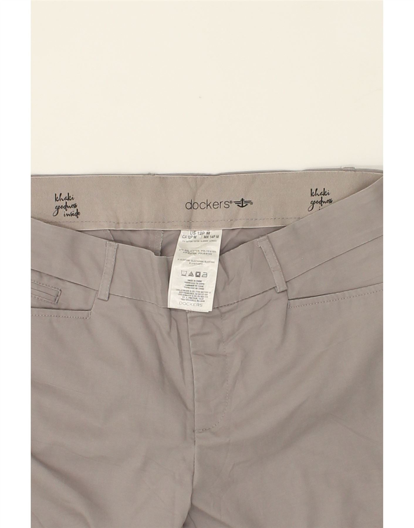 DOCKERS Womens Bootcut Casual Trousers US 12 Large W34 L28  Grey Cotton Vintage Dockers and Second-Hand Dockers from Messina Hembry