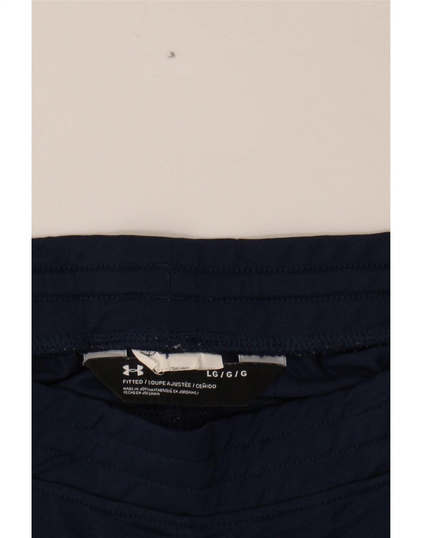 UNDER ARMOUR Mens Tracksuit Trousers Large  Navy Blue Colourblock Vintage Under Armour and Second-Hand Under Armour from Messina Hembry