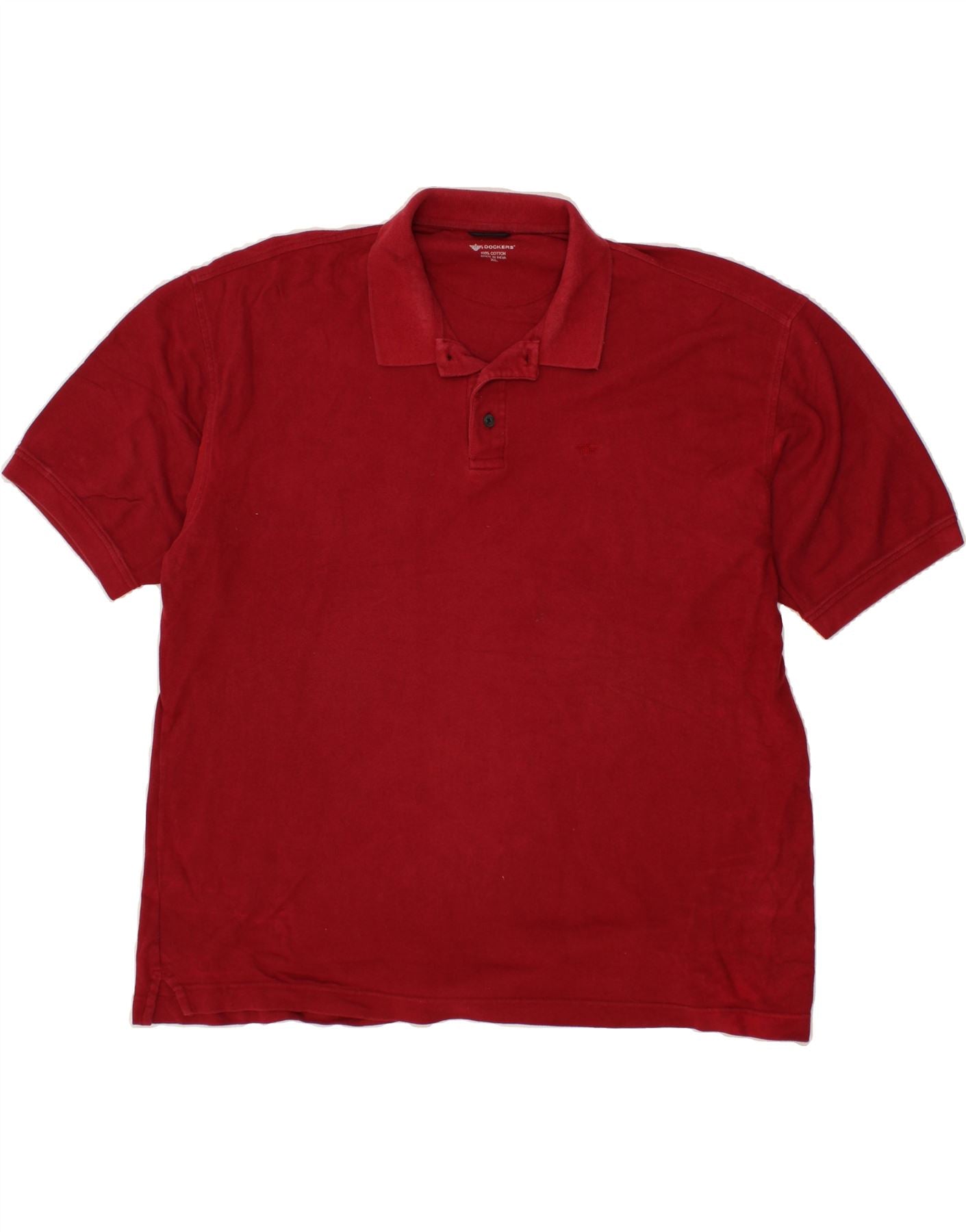 DOCKERS Mens Polo Shirt XL Red Cotton Vintage Dockers and Second-Hand Dockers from Messina Hembry