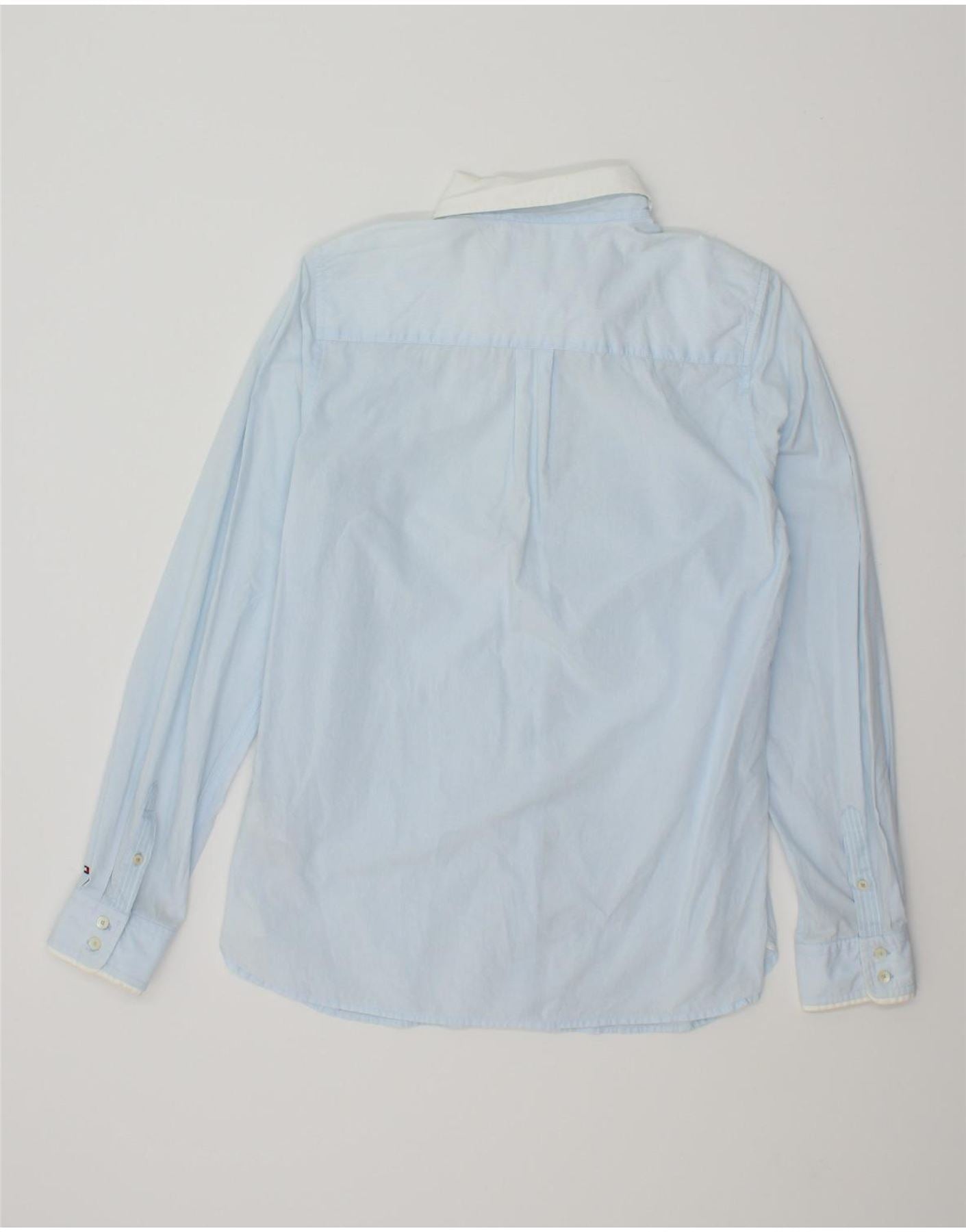 TOMMY HILFIGER Womens Shirt  US 8 Medium Blue Cotton Vintage Tommy Hilfiger and Second-Hand Tommy Hilfiger from Messina Hembry