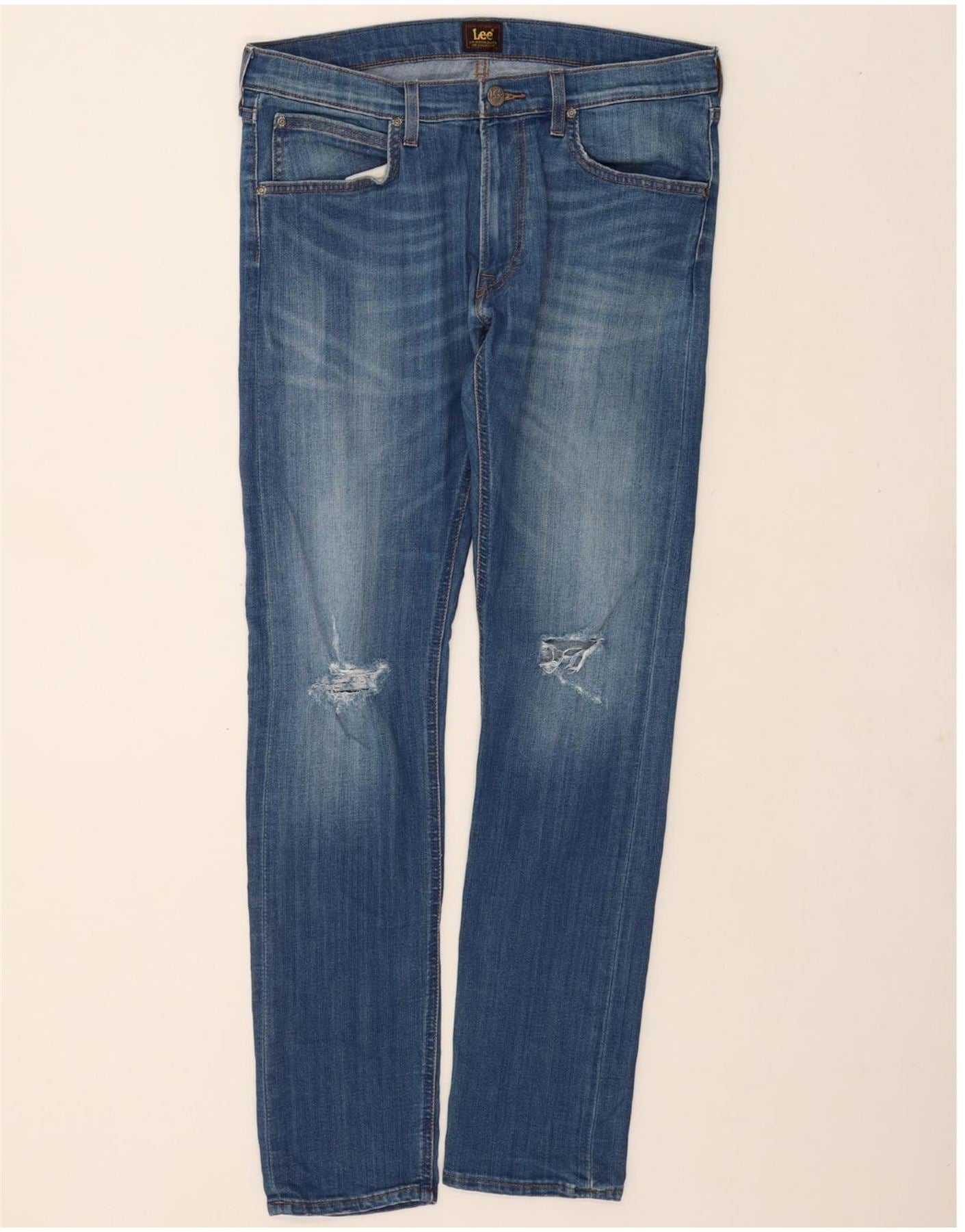 LEE Mens Luke Slim Jeans W32 L34 Blue Cotton Vintage Lee and Second-Hand Lee from Messina Hembry