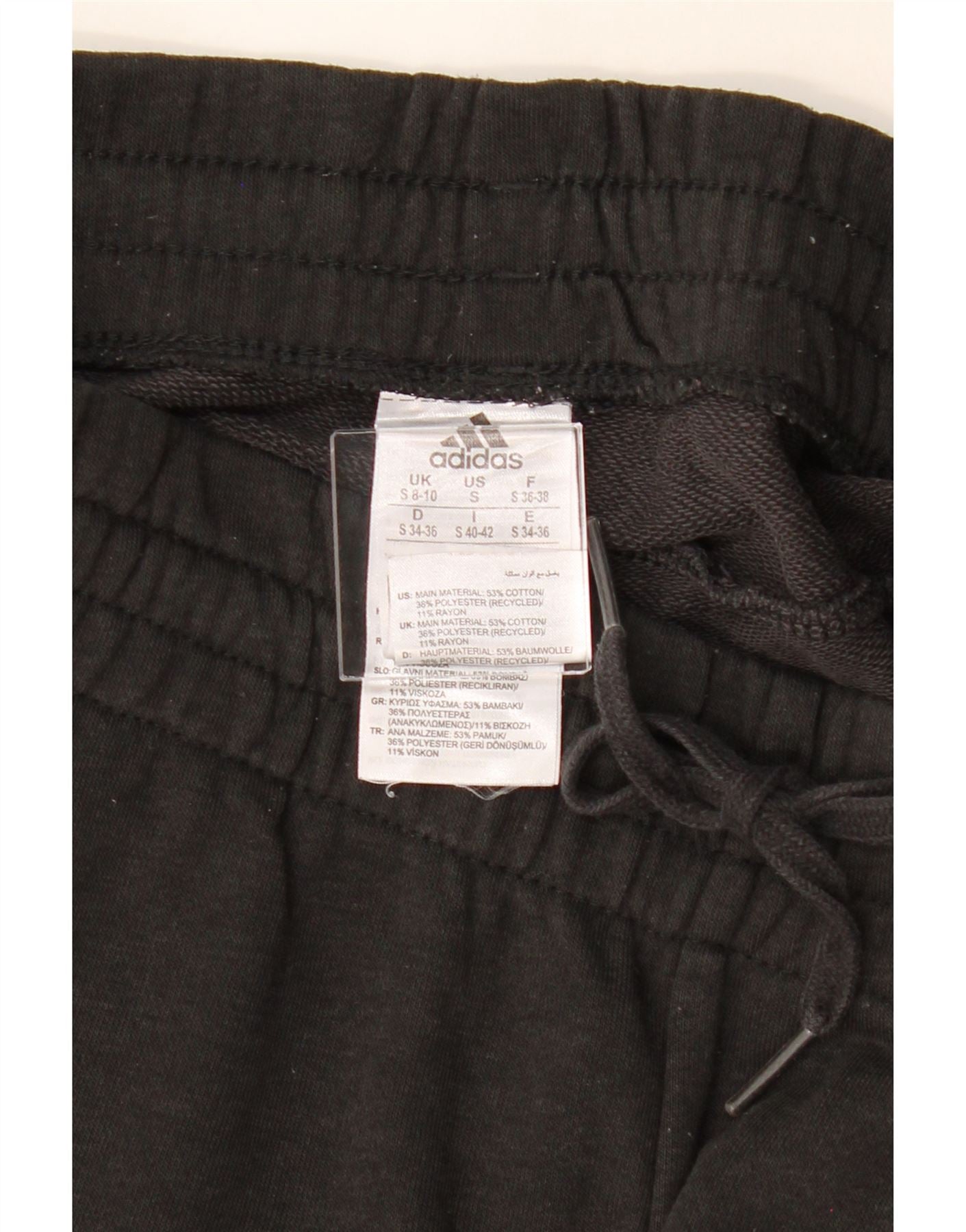 ADIDAS Womens Graphic Tracksuit Trousers Joggers UK 8/10 Small  Black Vintage Adidas and Second-Hand Adidas from Messina Hembry