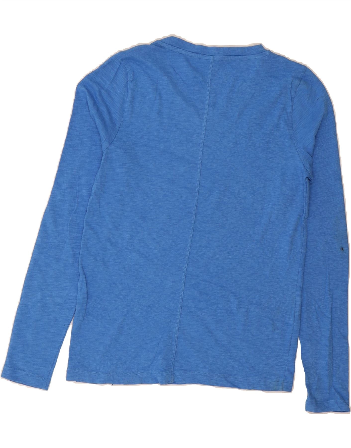 J. CREW Womens Girlfriend Top Long Sleeve UK 12 Medium Blue Flecked Cotton Vintage J. Crew and Second-Hand J. Crew from Messina Hembry