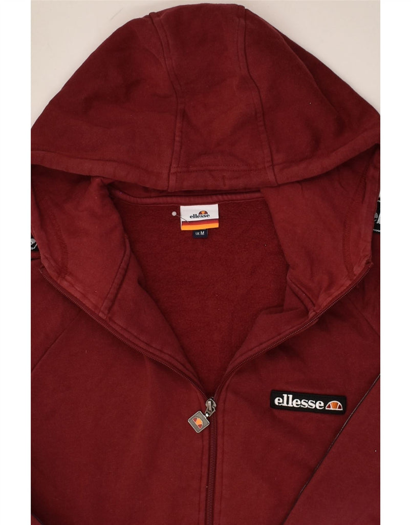 ELLESSE Mens Zip Hoodie Sweater Medium Burgundy Cotton | Vintage Ellesse | Thrift | Second-Hand Ellesse | Used Clothing | Messina Hembry 