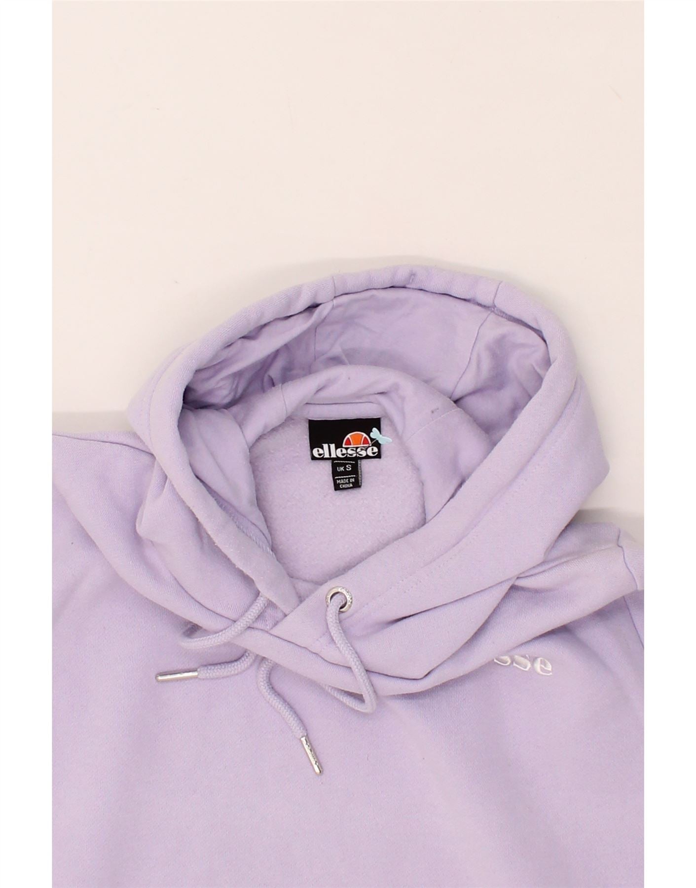ELLESSE Womens Loose Fit Hoodie Jumper UK 10 Small Purple Cotton Vintage Ellesse and Second-Hand Ellesse from Messina Hembry