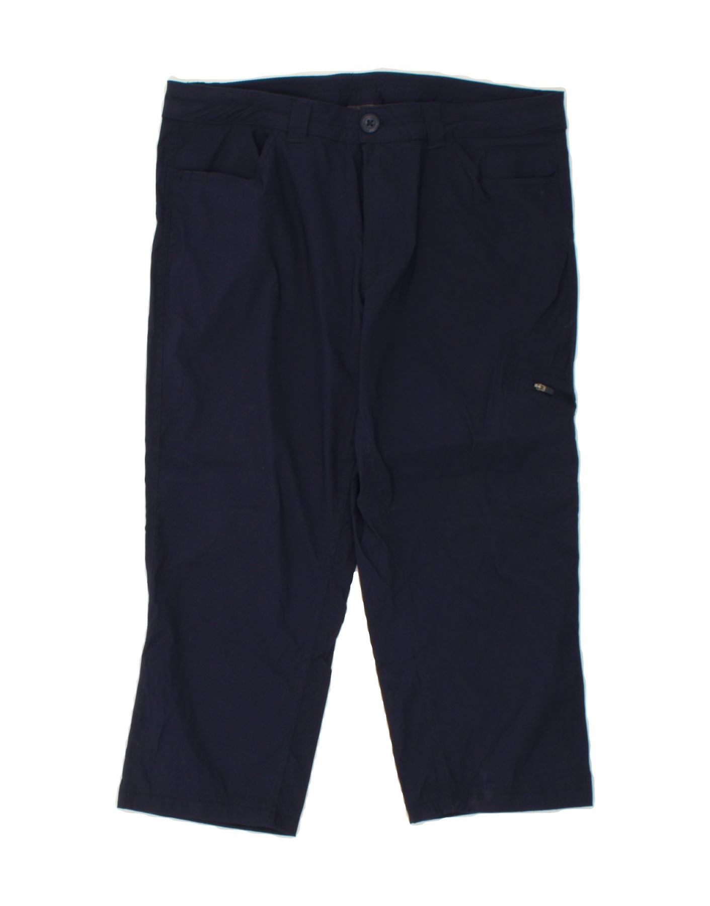 EDDIE BAUER Womens Straight Capri Trousers US 10 Large W32 L20 Navy Blue Vintage Eddie Bauer and Second-Hand Eddie Bauer from Messina Hembry