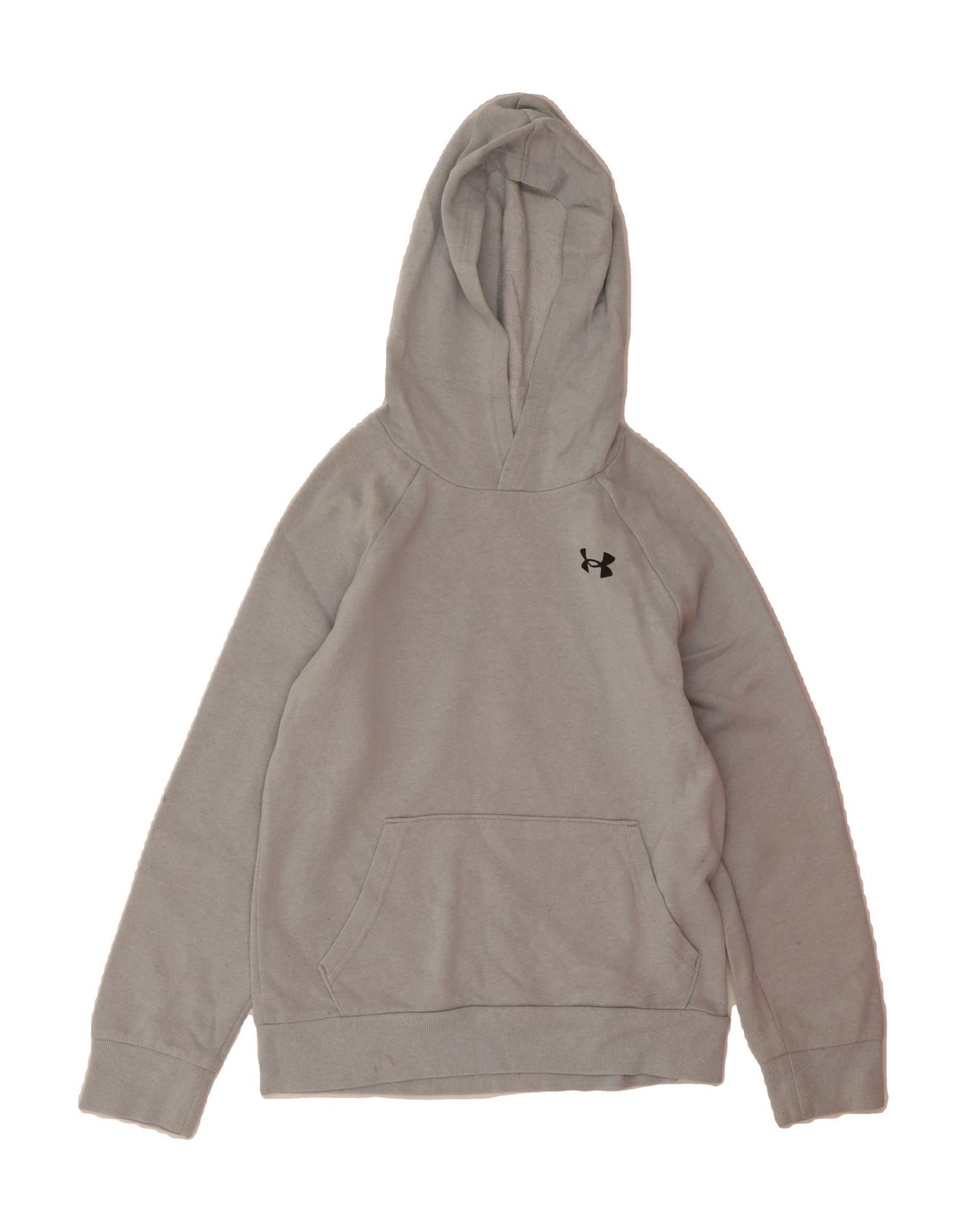 UNDER ARMOUR Boys Hoodie Jumper 9-10 Years Medium Blue Cotton Vintage Under Armour and Second-Hand Under Armour from Messina Hembry