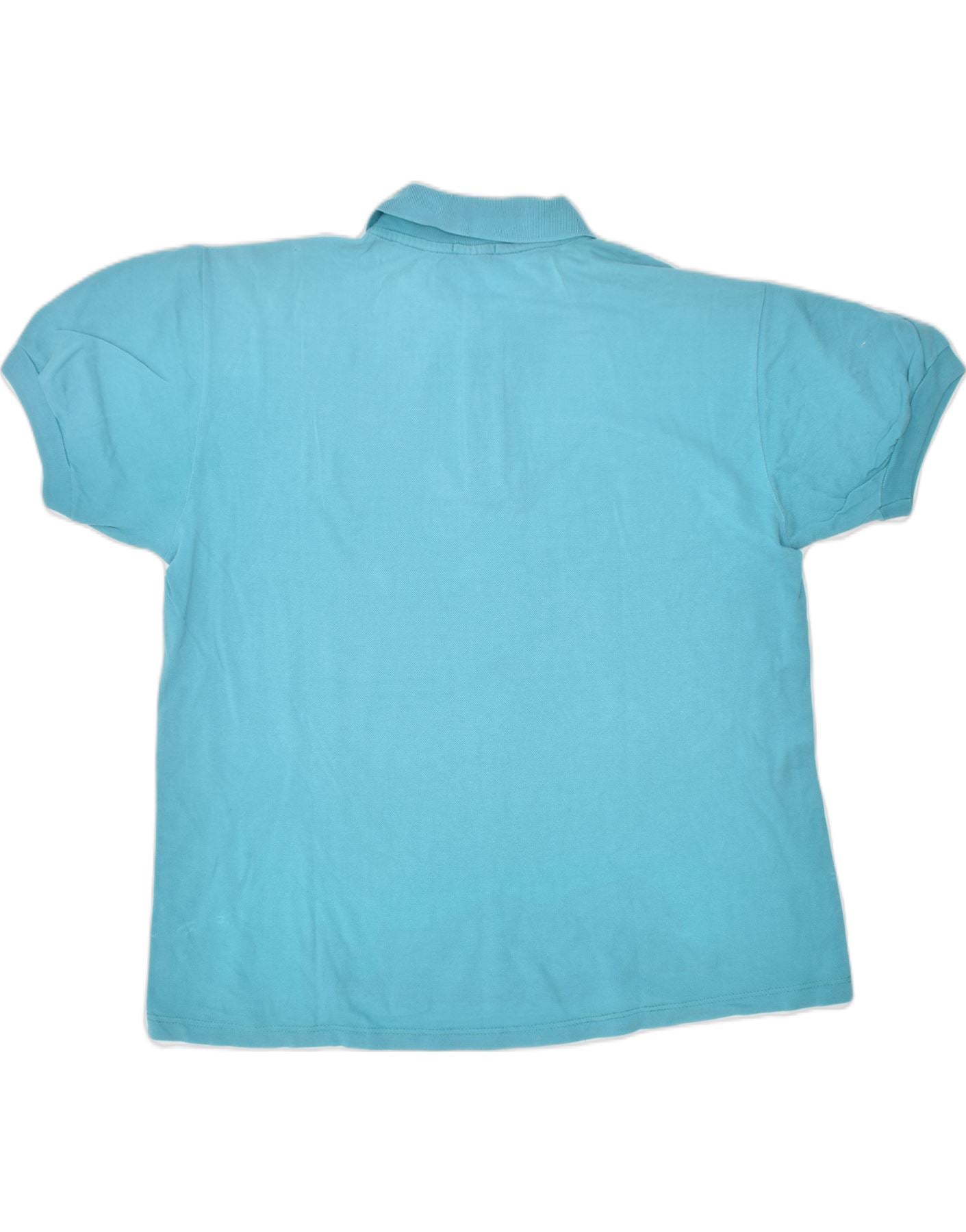 NORTH POLE Mens Polo Shirt Large Turquoise Cotton | Vintage | Thrift | Second-Hand | Used Clothing | Messina Hembry