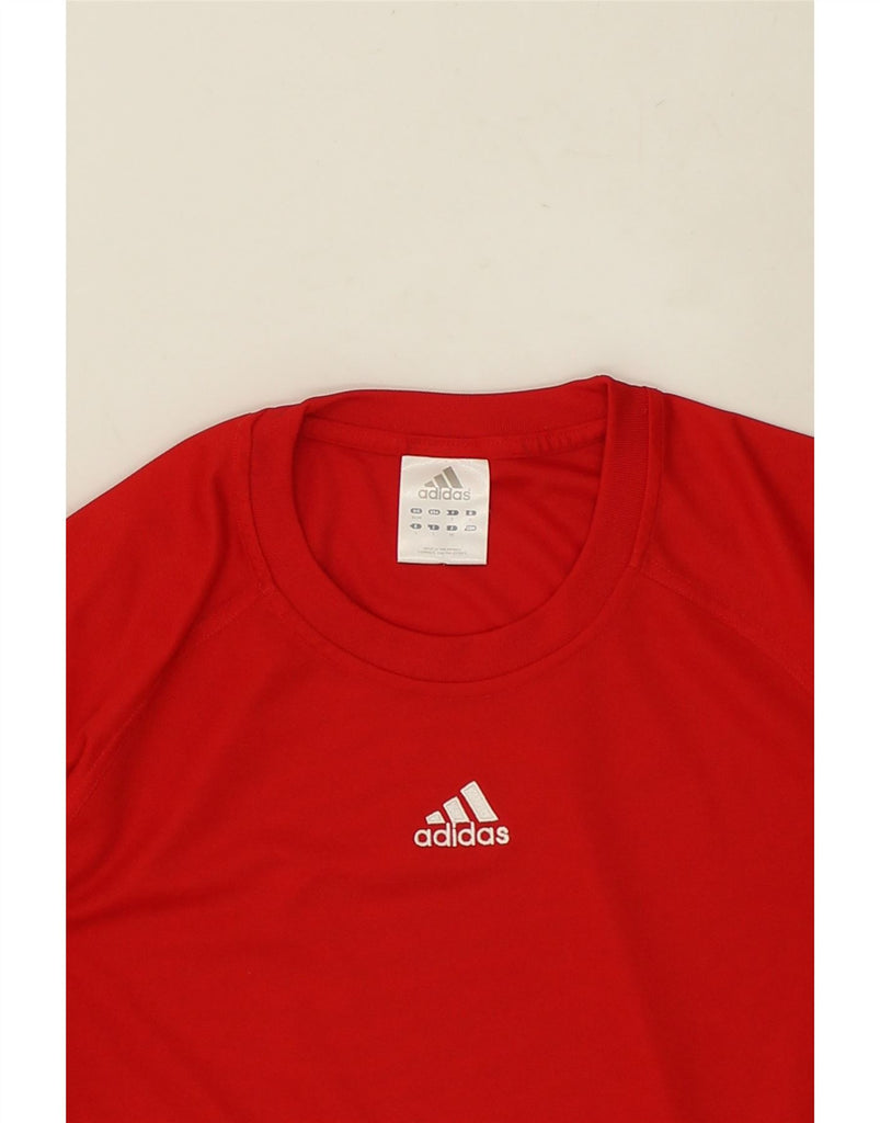 ADIDAS Mens T-Shirt Top UK 42/44 Large Red Colourblock Polyester | Vintage Adidas | Thrift | Second-Hand Adidas | Used Clothing | Messina Hembry 