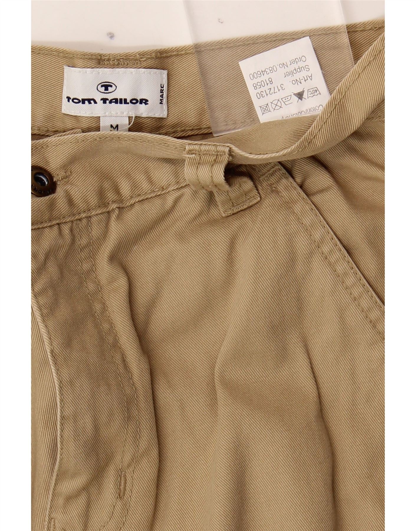 TOM TAILOR Boys High Waist Cargo Trousers 13-14 Years Medium W26 L28 Beige Vintage Tom Tailor and Second-Hand Tom Tailor from Messina Hembry