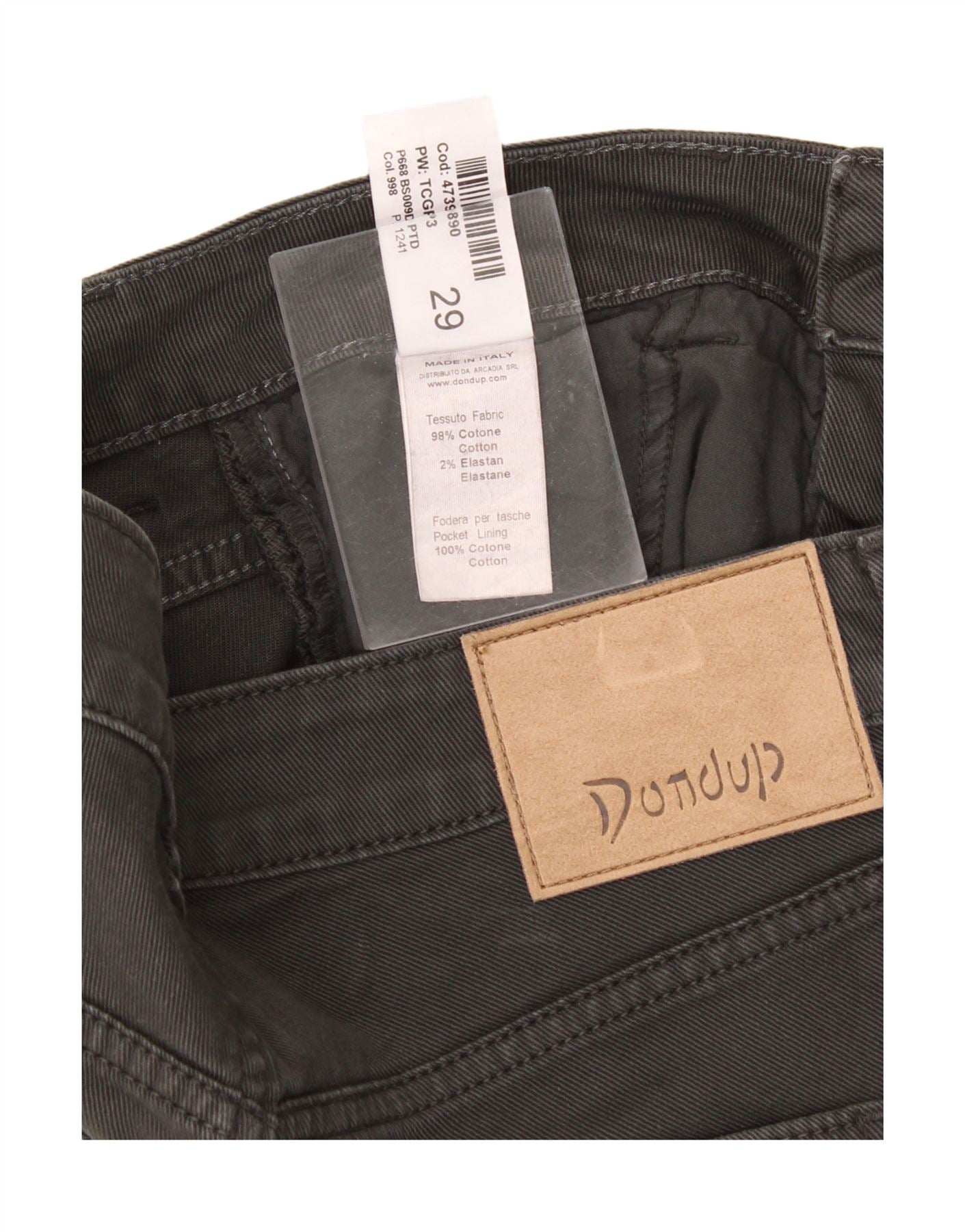DONDUP Mens Slim Jeans W29 L33 Grey Cotton Vintage Dondup and Second-Hand Dondup from Messina Hembry
