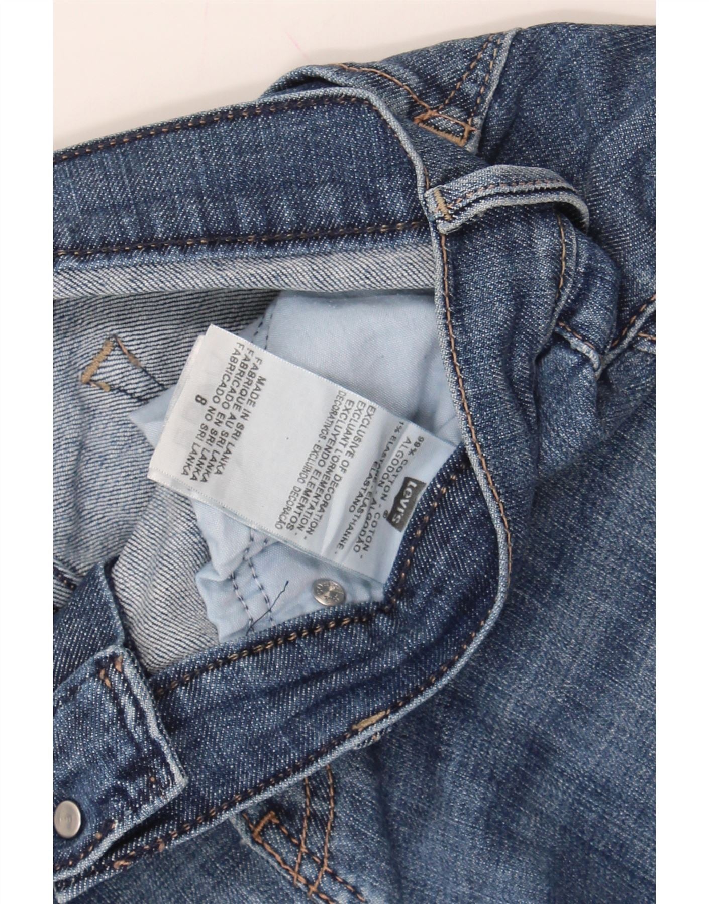 LEVI'S Womens Capri Jeans US 8 Medium W32 L20 Blue Cotton Vintage Levi's and Second-Hand Levi's from Messina Hembry